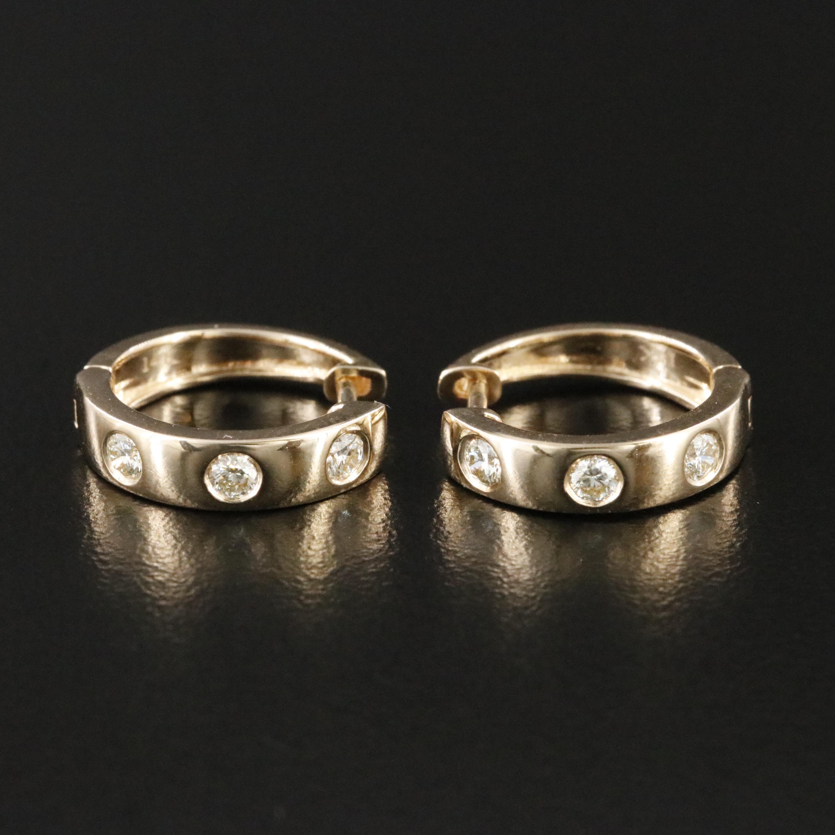 14K 0.30 CTW Diamond Huggie Earrings