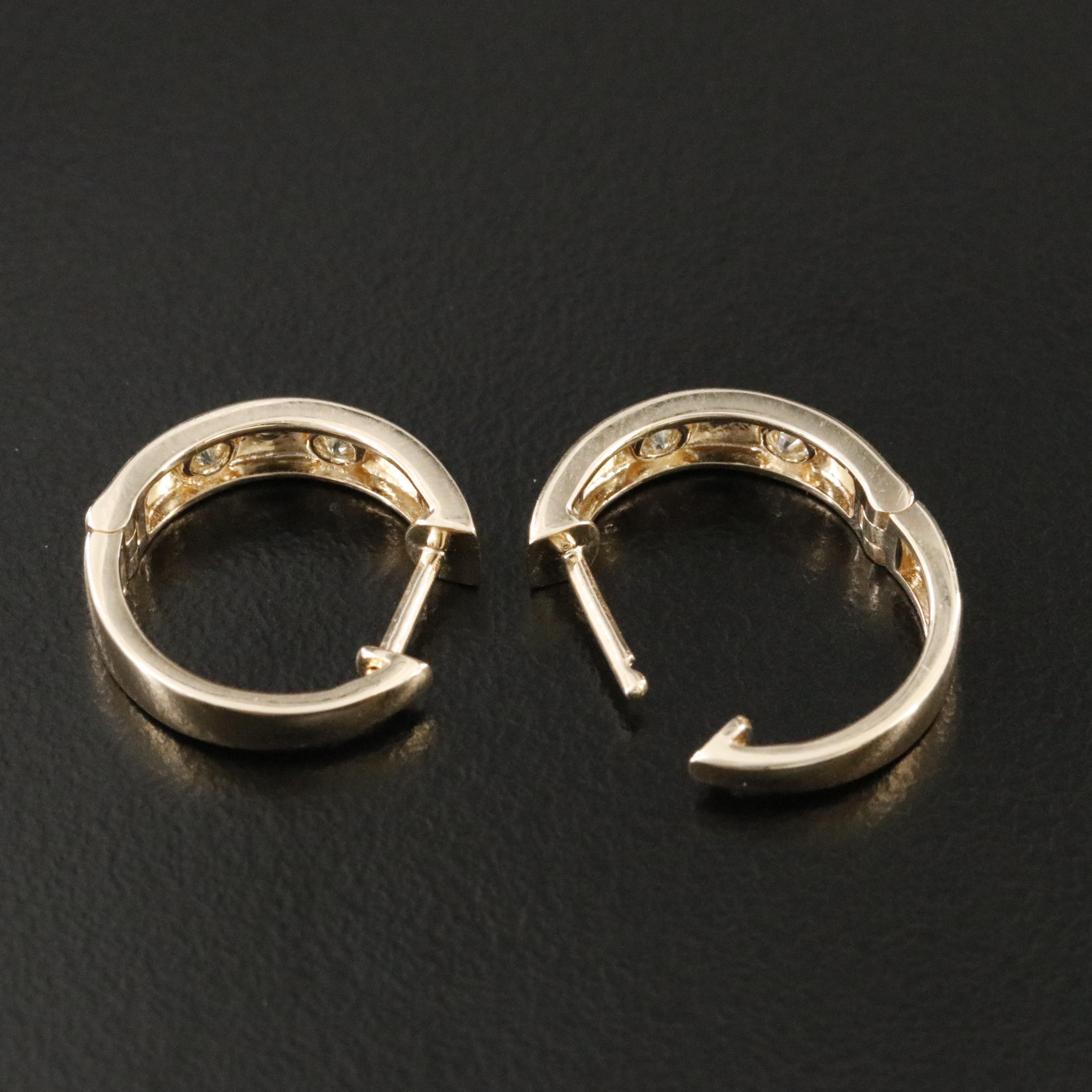 14K 0.30 CTW Diamond Huggie Earrings