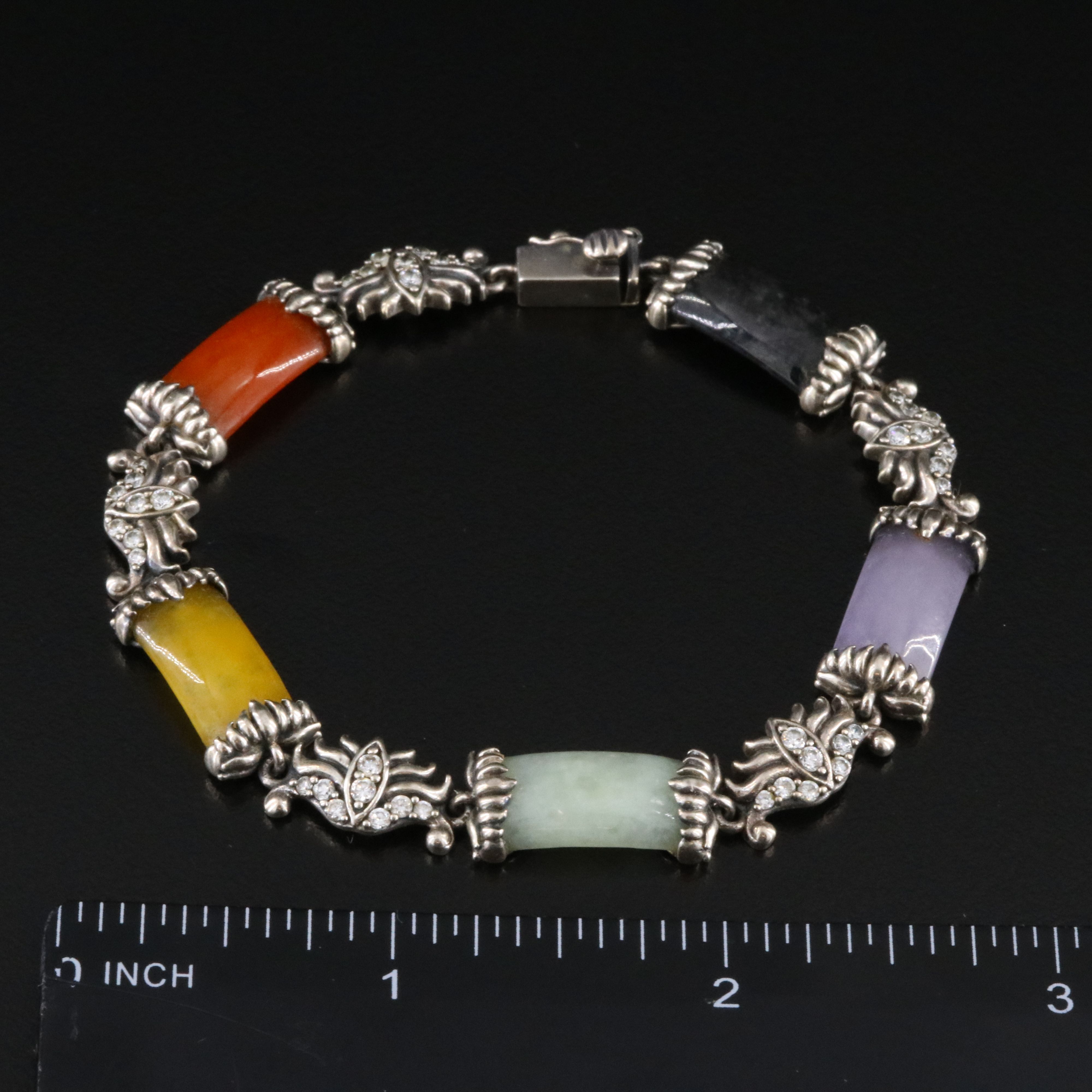 Sterling Jadeite Bracelet