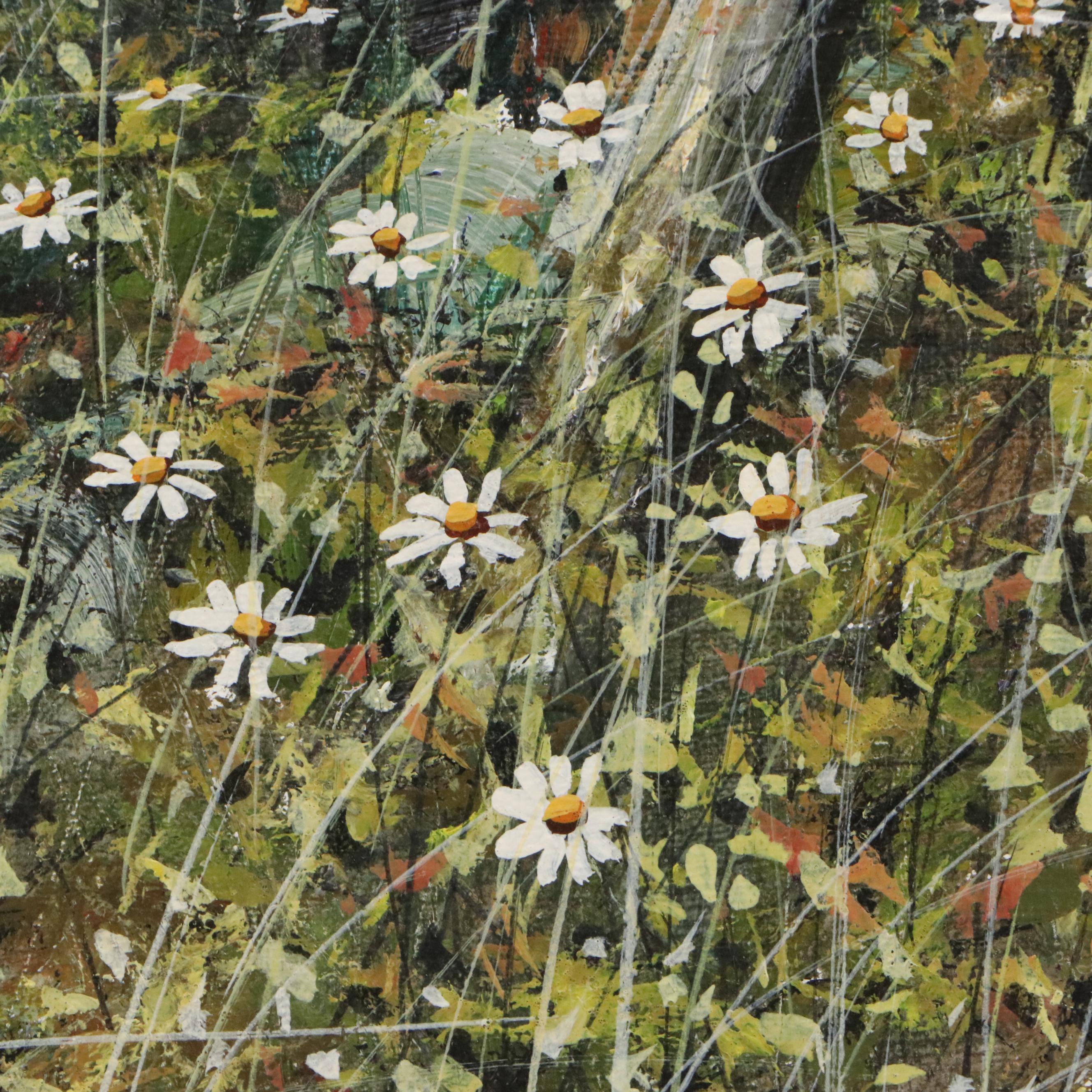 Robert Lardinois Oil Painting of Autumnal Woodland Scene, Mid-20th Century