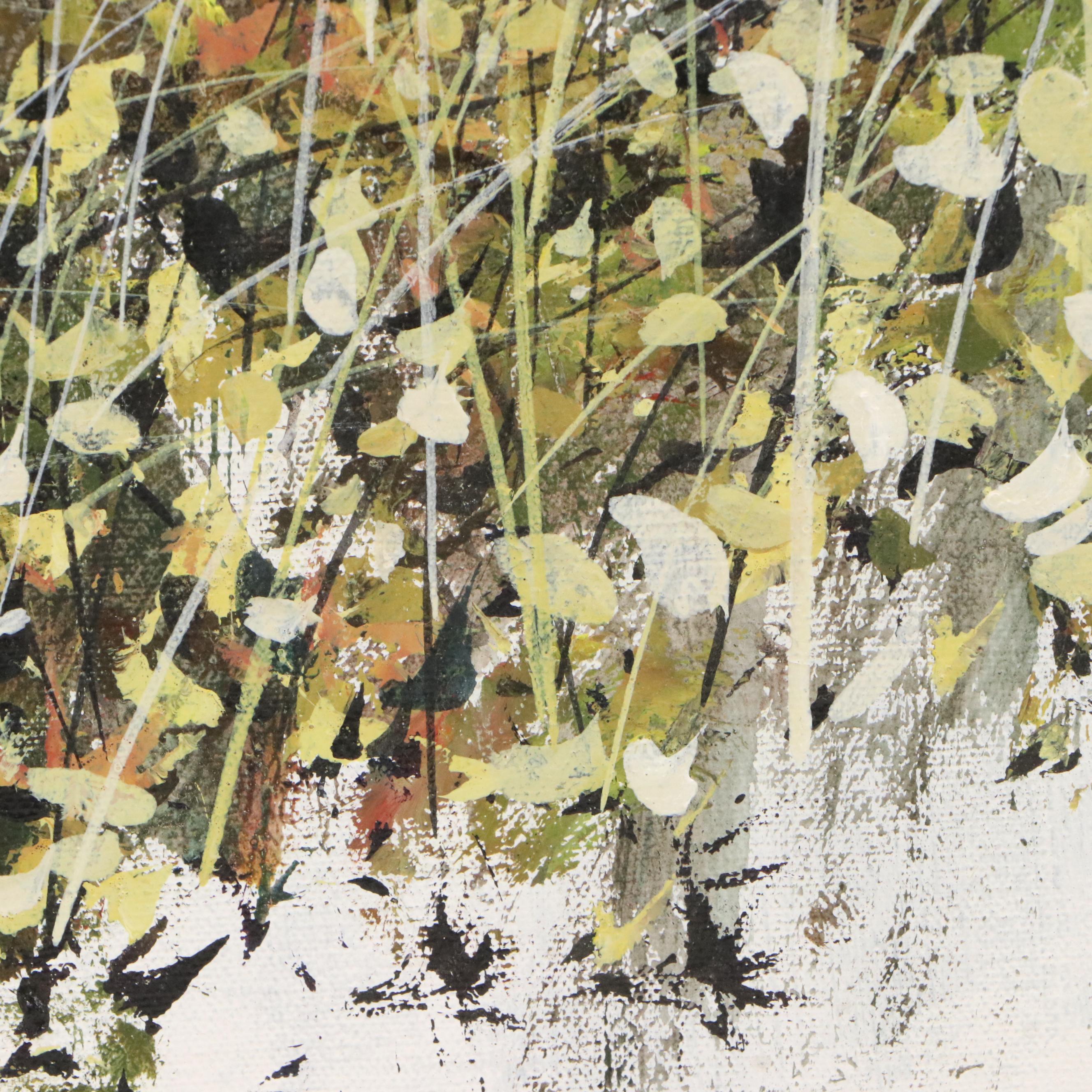 Robert Lardinois Oil Painting of Autumnal Woodland Scene, Mid-20th Century