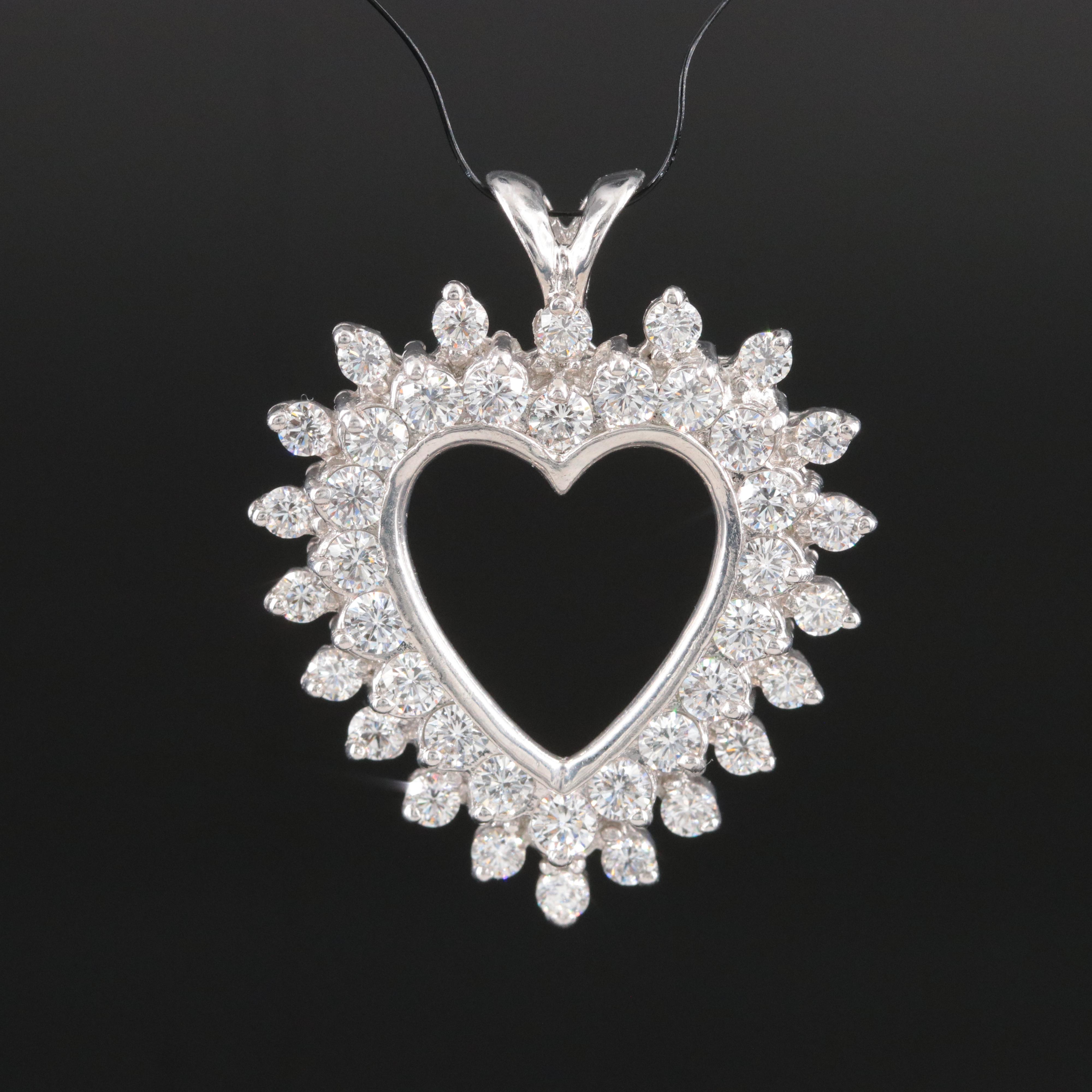 Platinum 2.04 CTW Diamond Heart Pendant