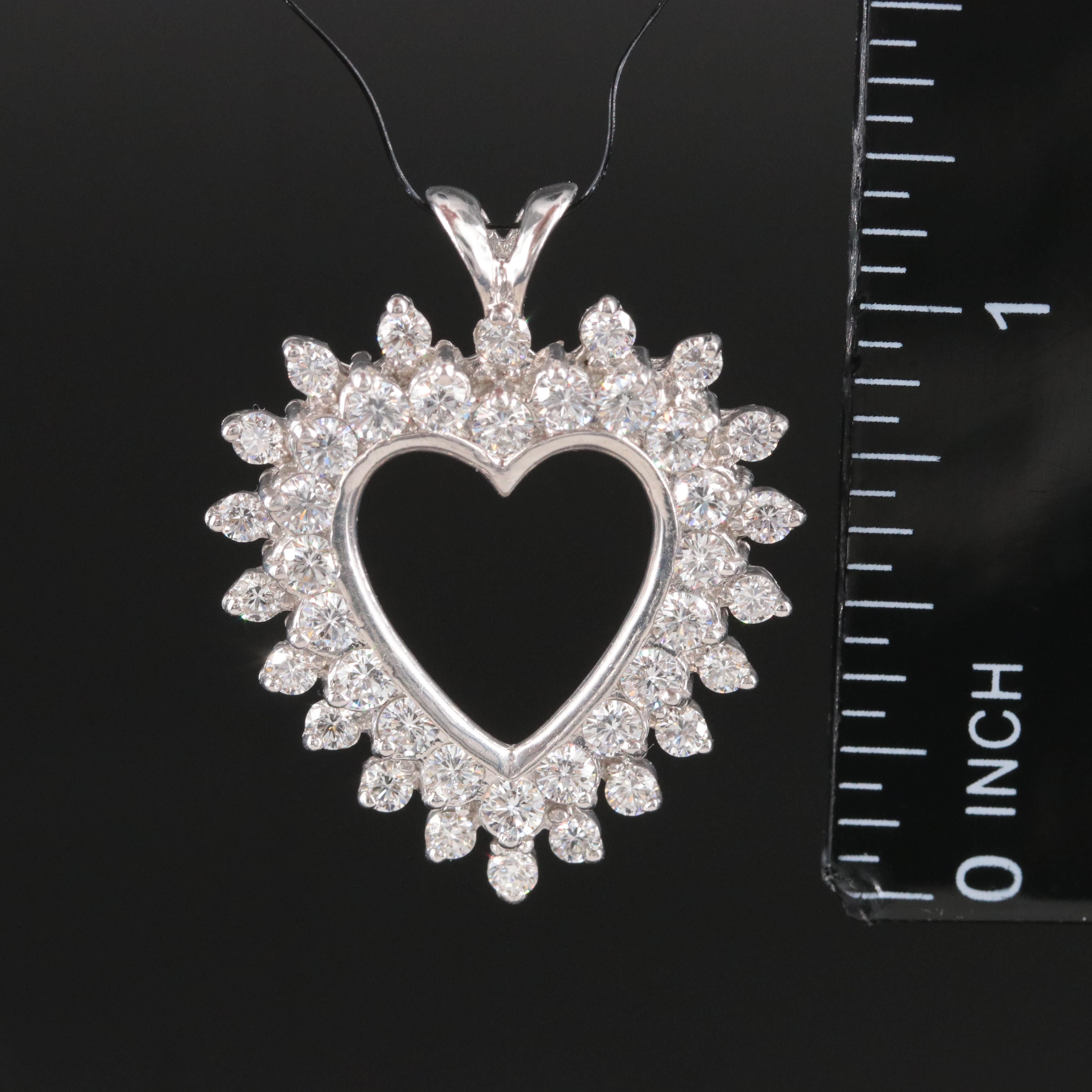 Platinum 2.04 CTW Diamond Heart Pendant