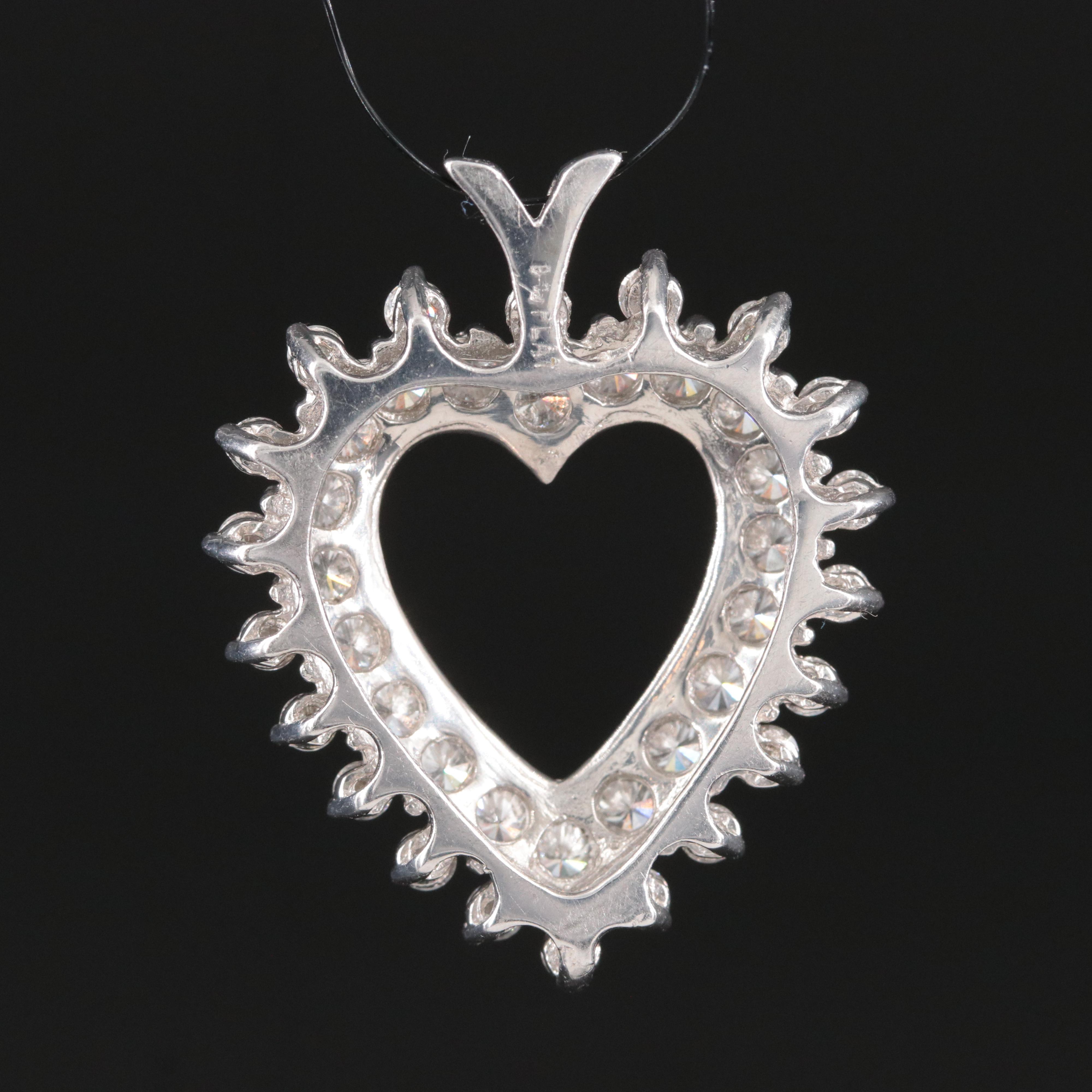 Platinum 2.04 CTW Diamond Heart Pendant
