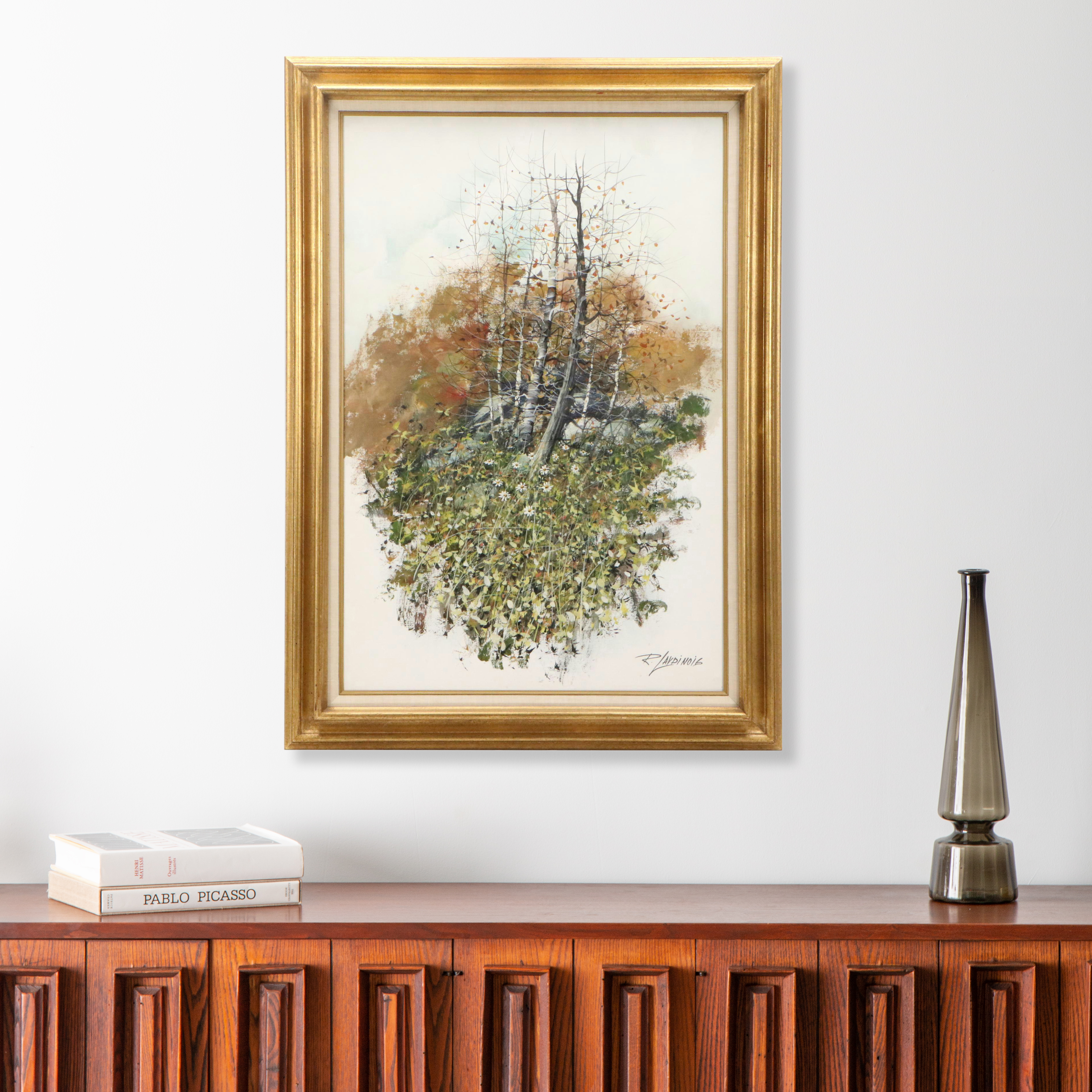 Robert Lardinois Oil Painting of Autumnal Woodland Scene, Mid-20th Century