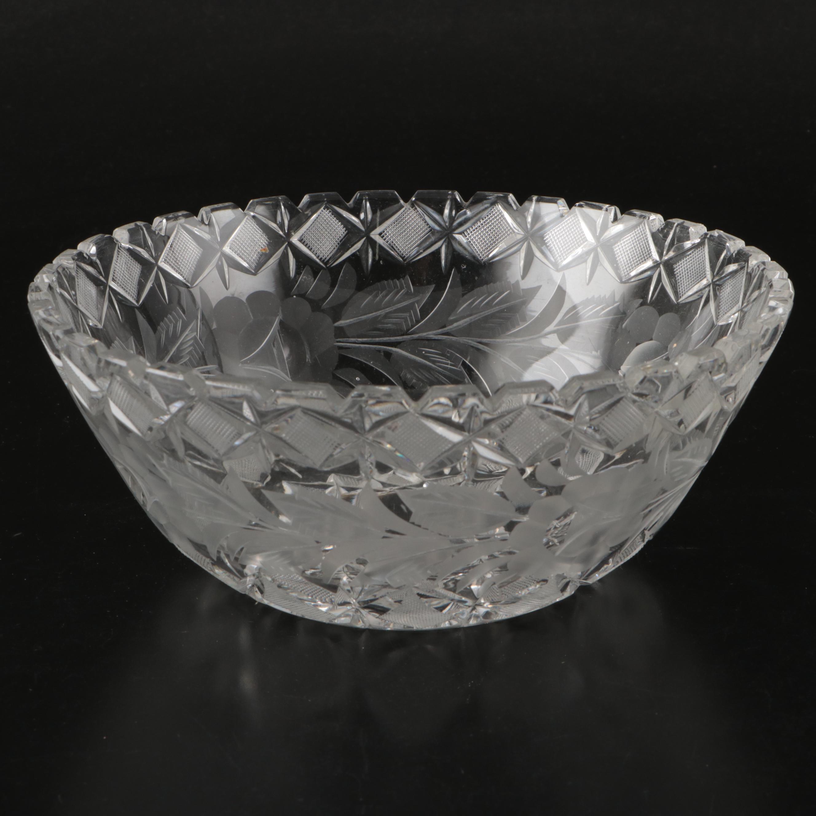 American Sterling and Silver Plate Rimmed Coasters with Glass Serving Bowls