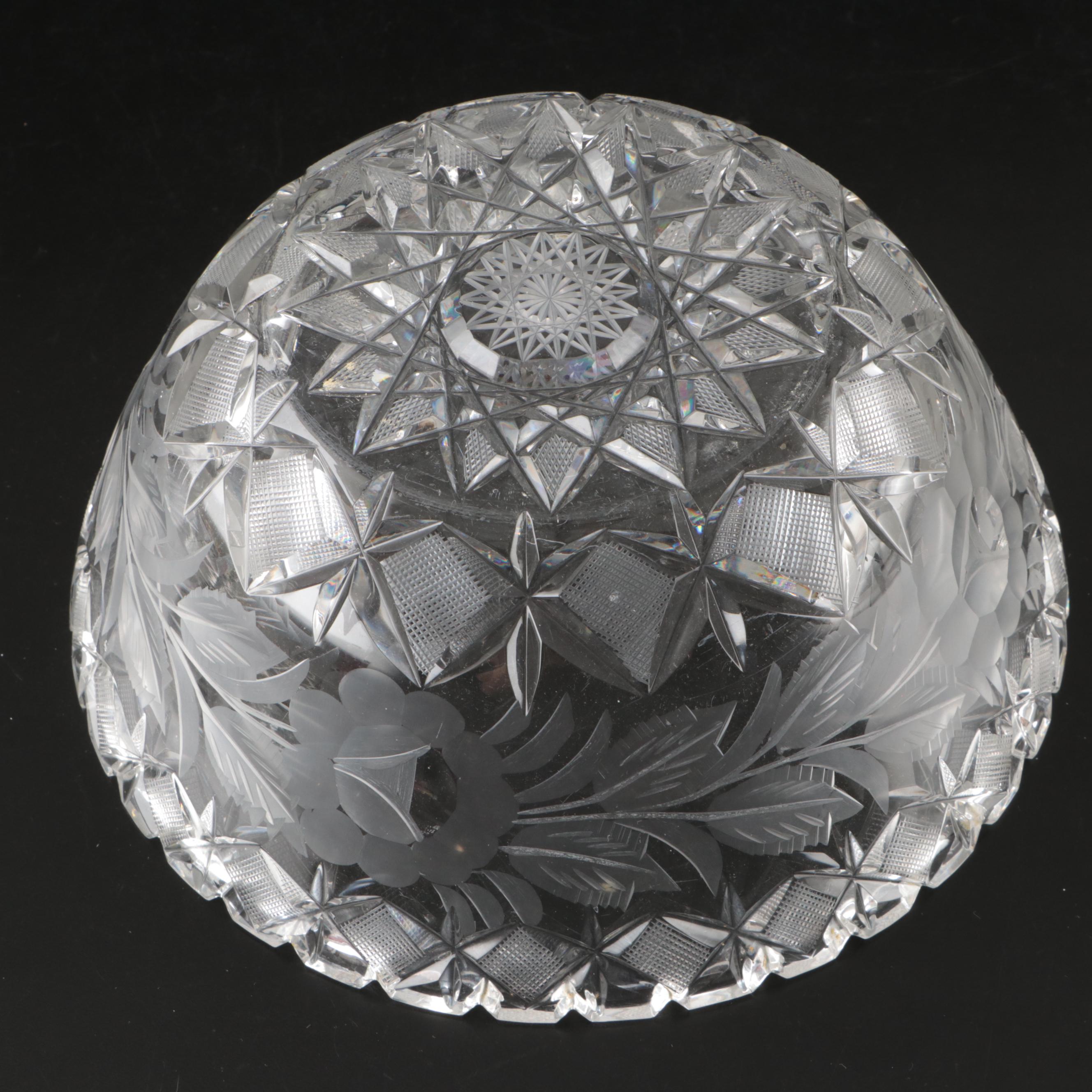 American Sterling and Silver Plate Rimmed Coasters with Glass Serving Bowls