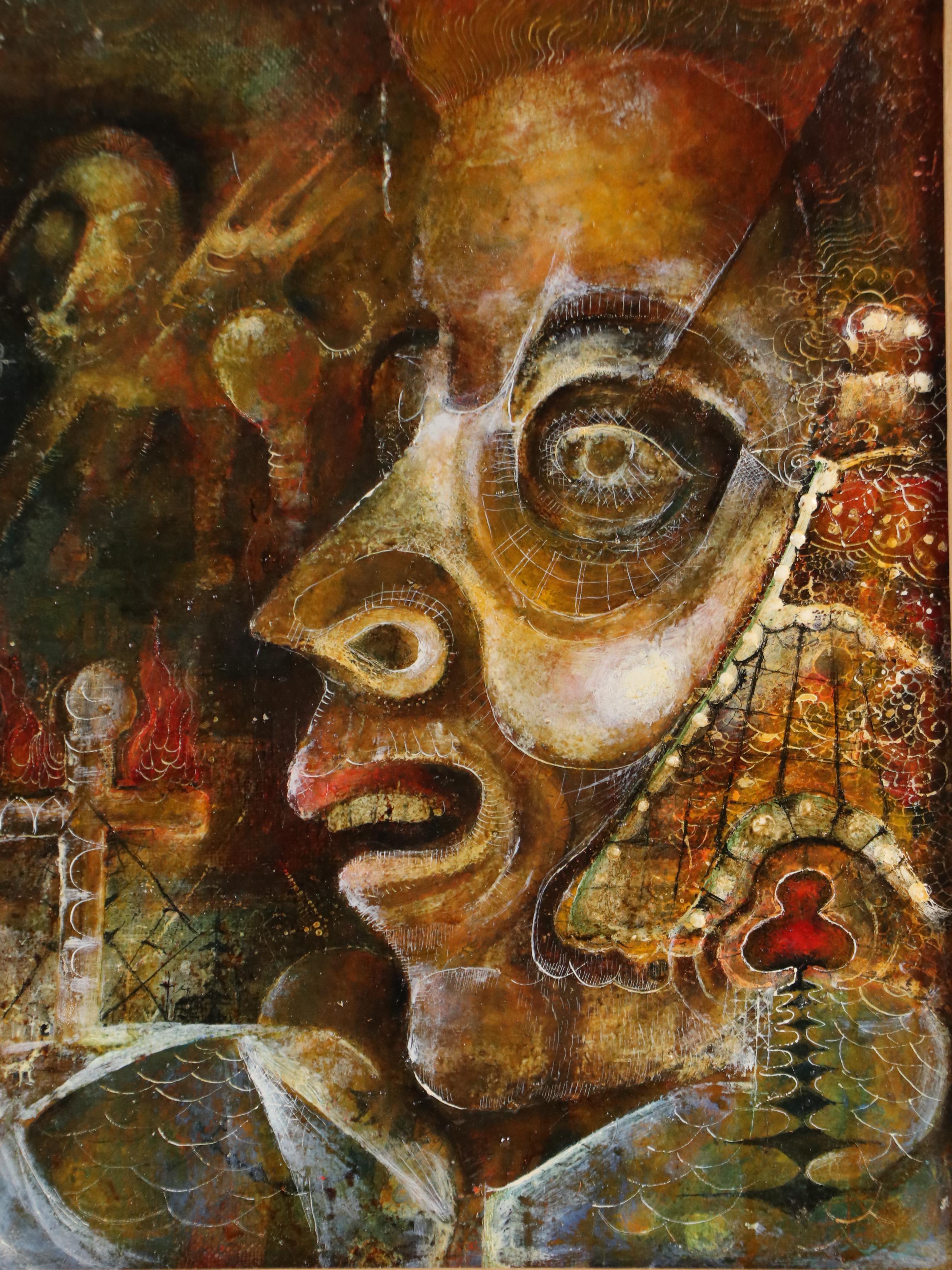 Nikolay Manuylov "Kuk" Surrealistic Oil Painting, Circa 1990