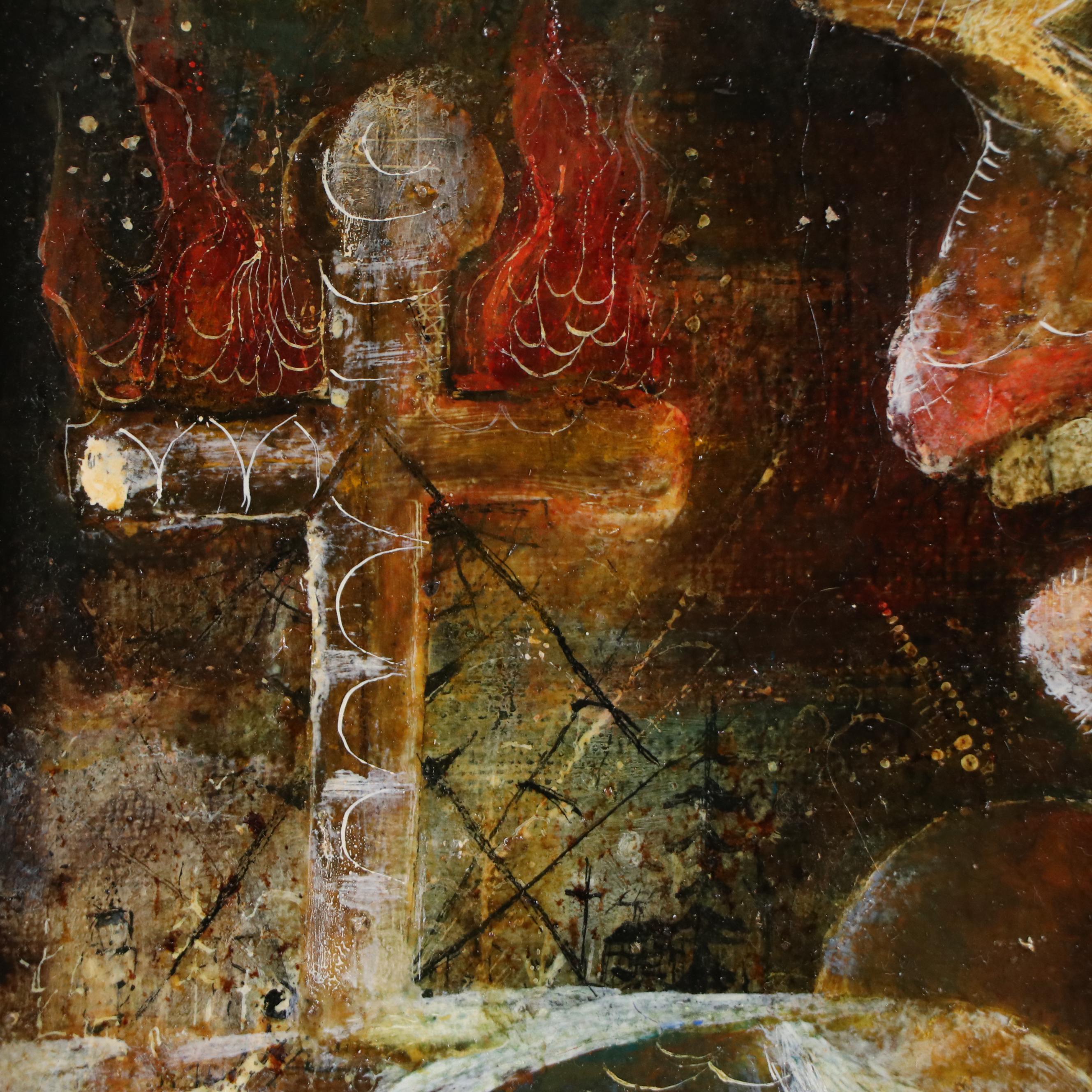 Nikolay Manuylov "Kuk" Surrealistic Oil Painting, Circa 1990