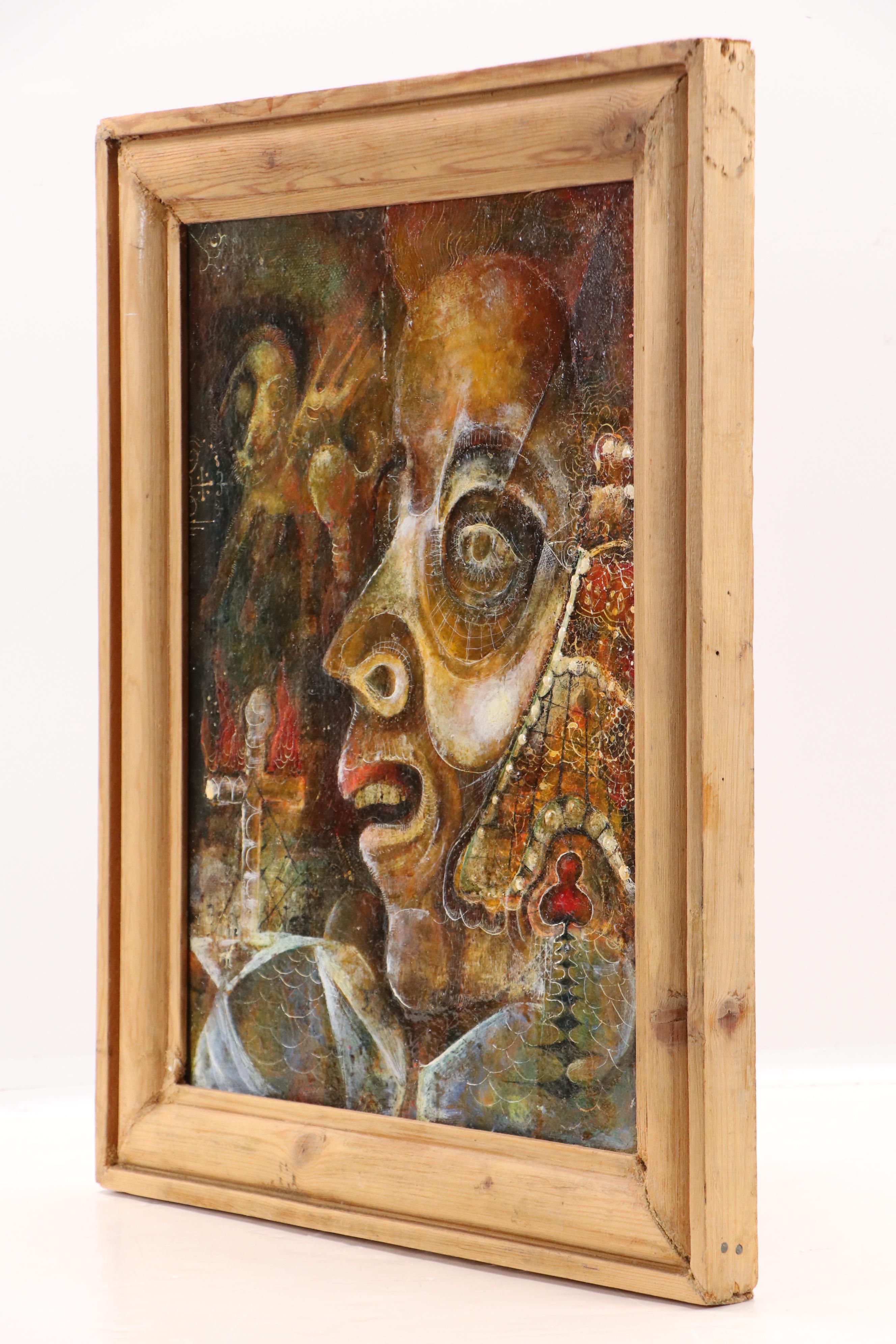 Nikolay Manuylov "Kuk" Surrealistic Oil Painting, Circa 1990