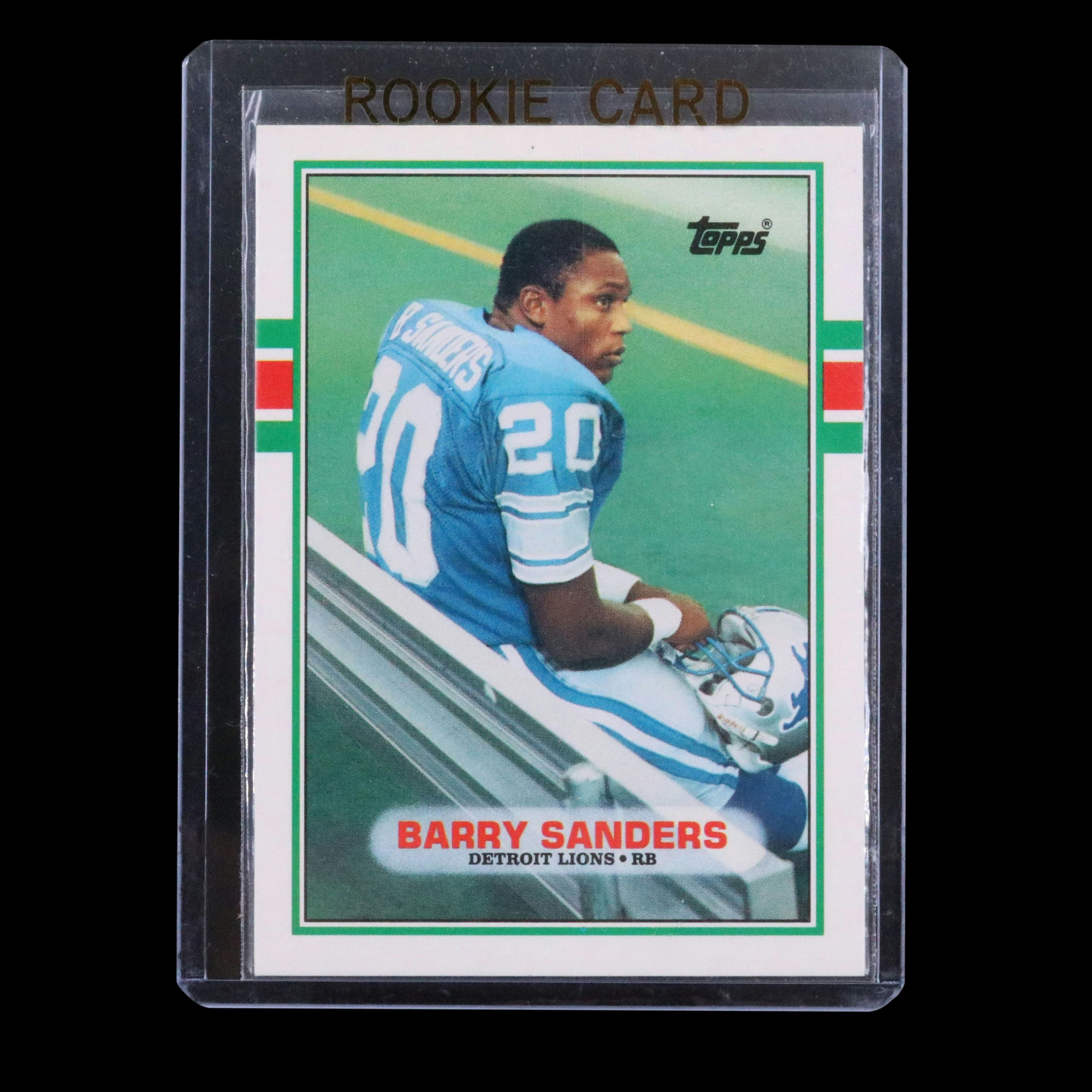 1989 Topps Traded Barry Sanders Detroit Lions Rookie Football Card
