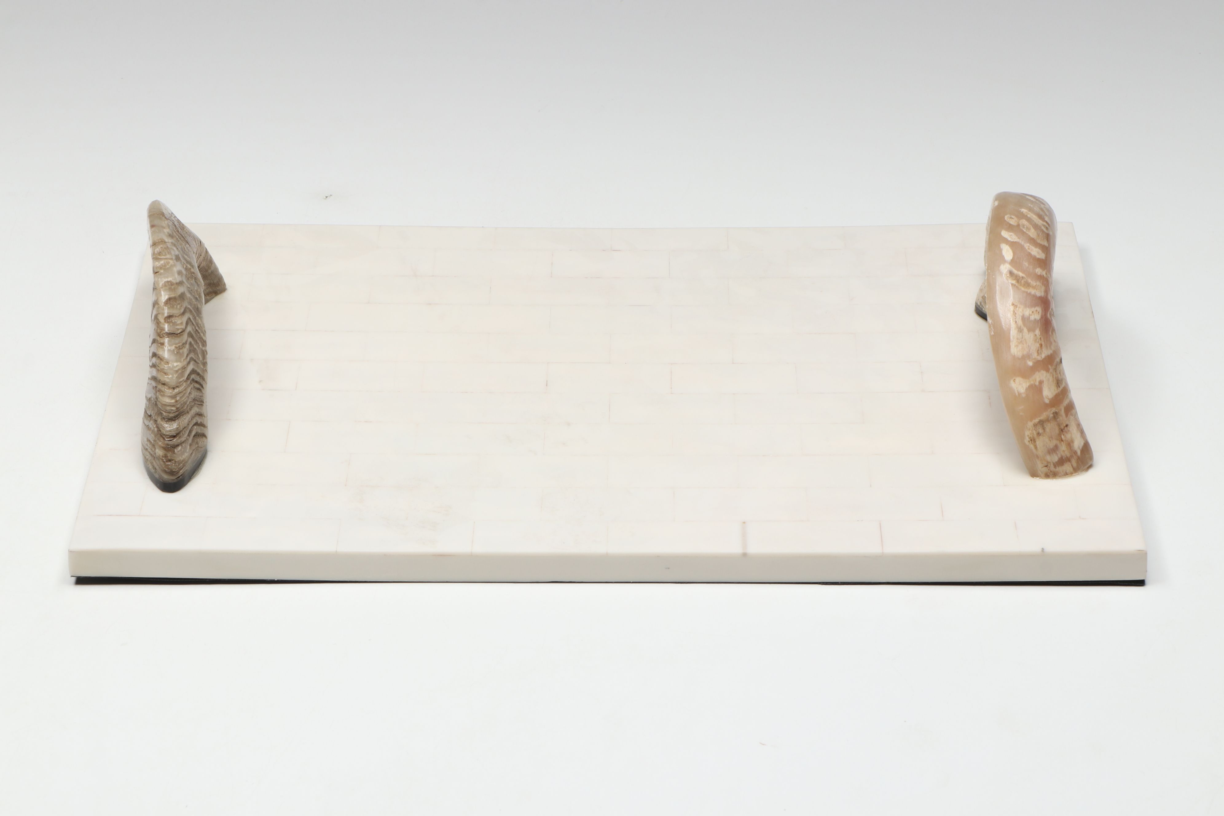 Carved Bone Boxes with Horn Handled Tray and Other Office Décor