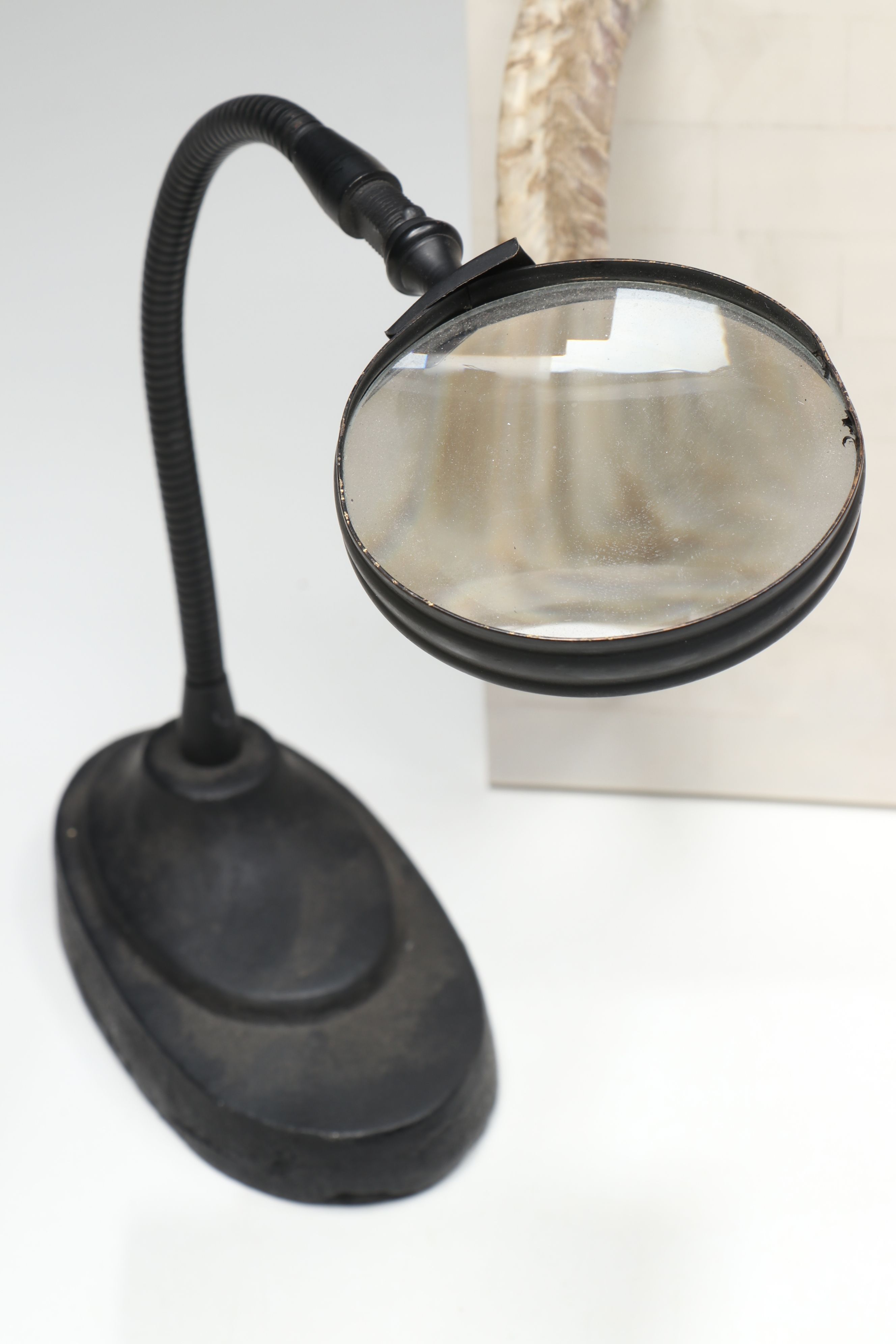 Carved Bone Boxes with Horn Handled Tray and Other Office Décor