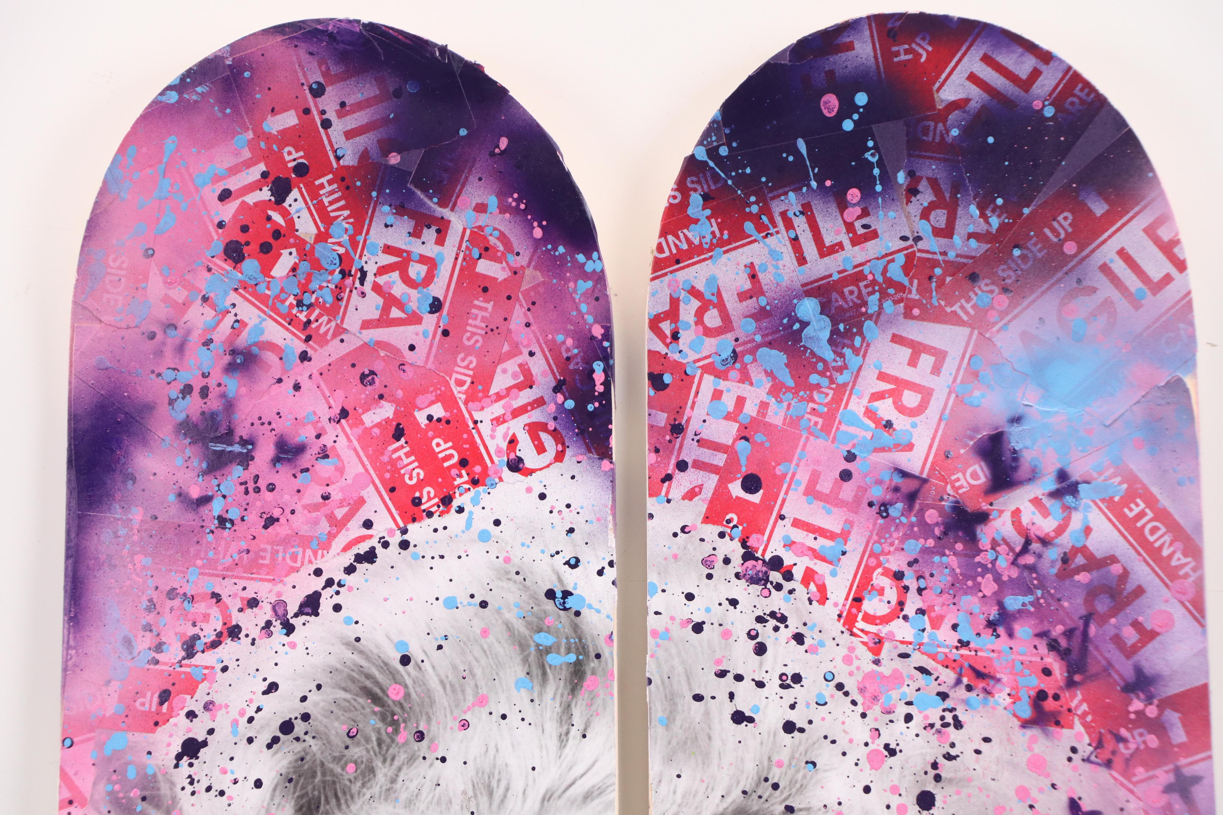 Zax Mixed Media Pop Art Diptych on Skateboard Decks, 21st Century