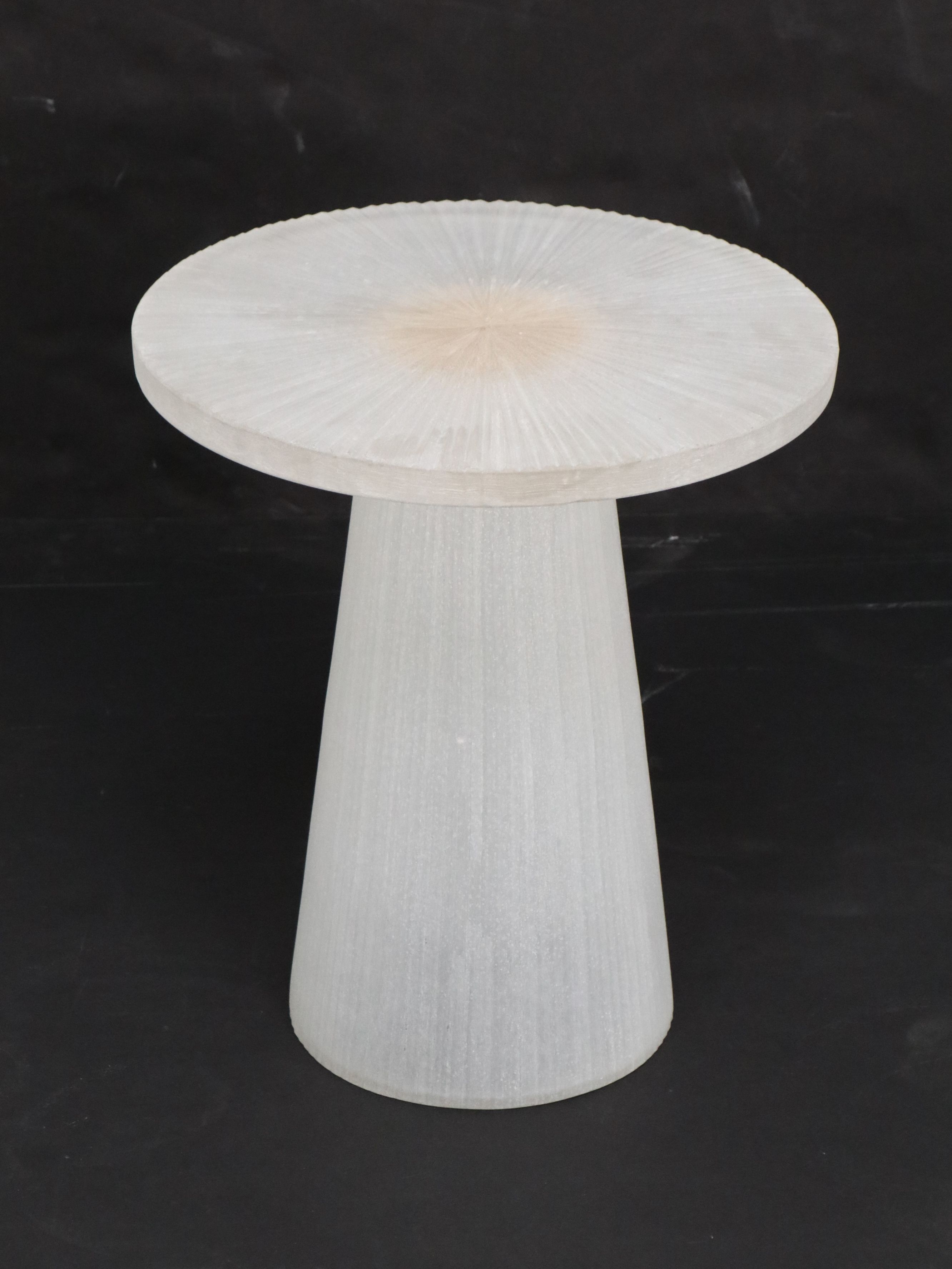 Pair of Contemporary Modern Frosted Glass Accent Tables
