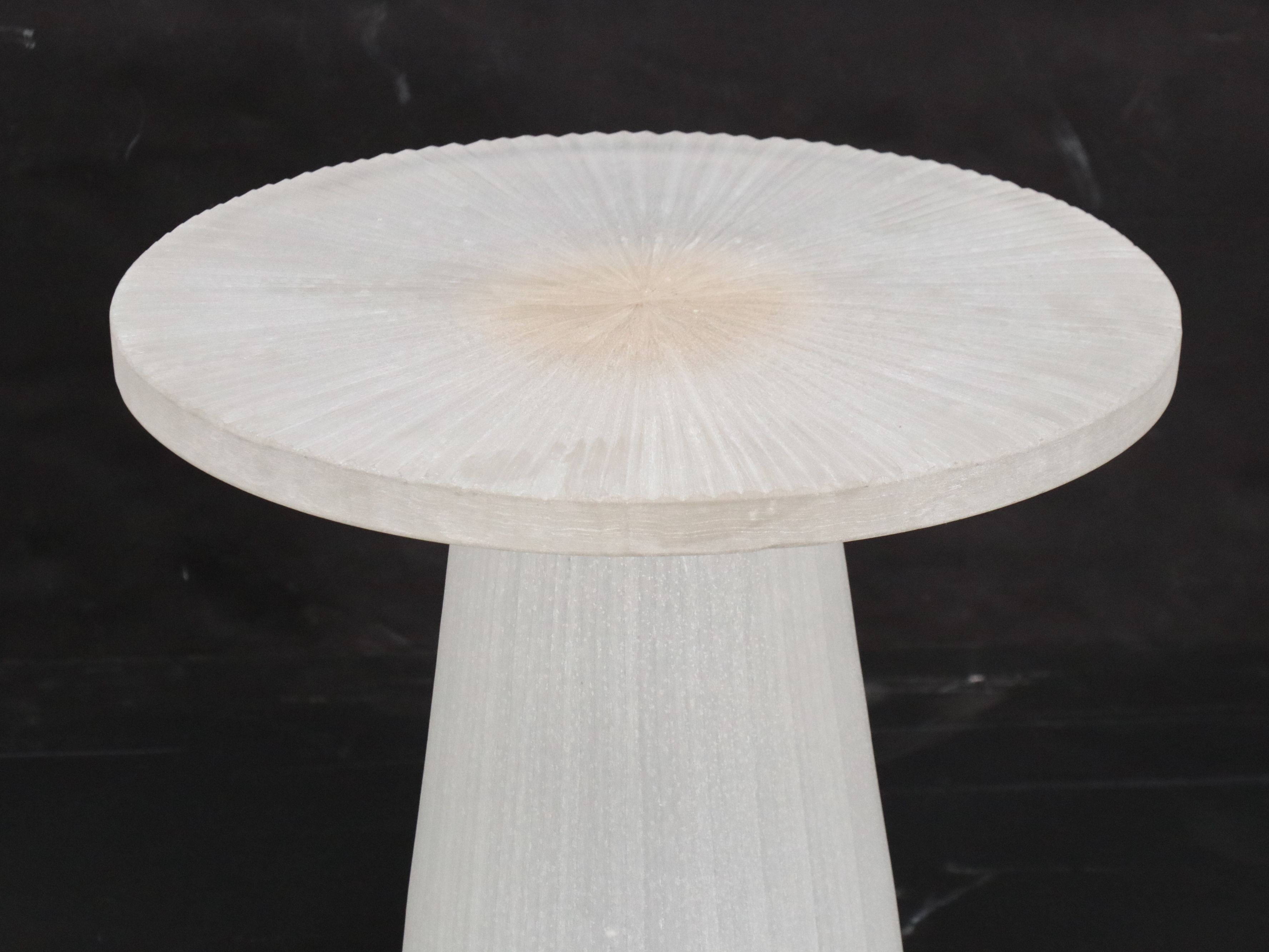 Pair of Contemporary Modern Frosted Glass Accent Tables