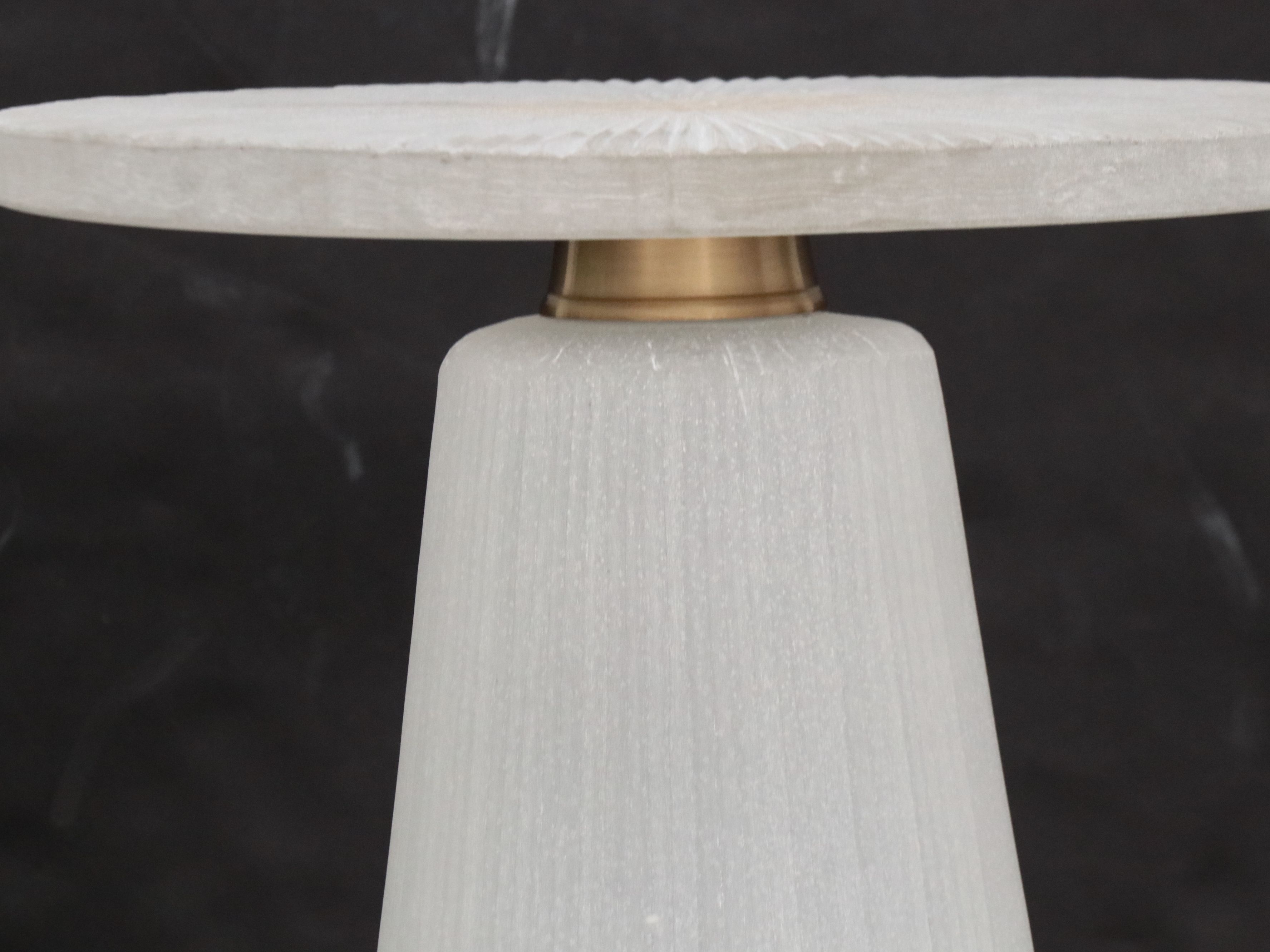 Pair of Contemporary Modern Frosted Glass Accent Tables