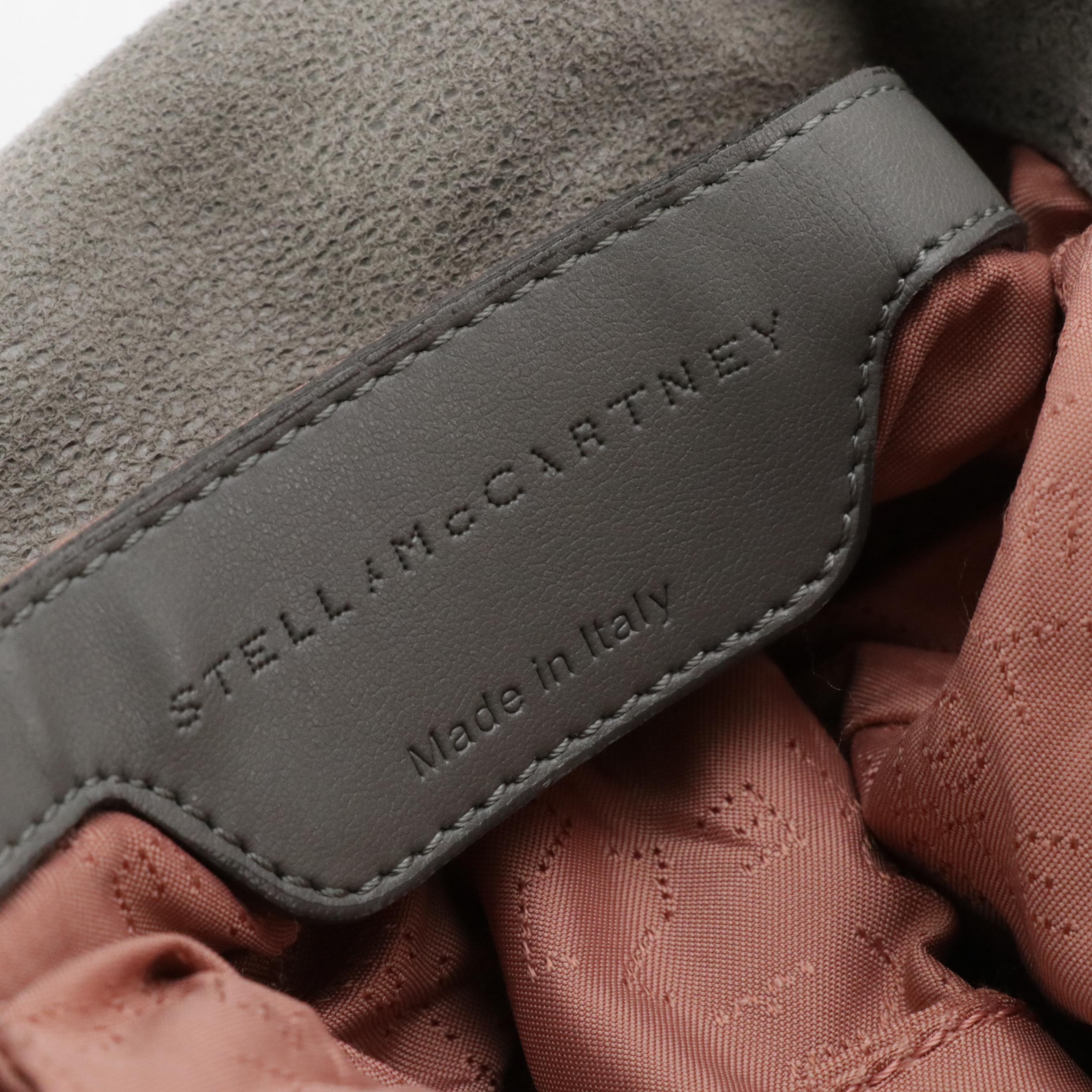 Stella McCartney Small Falabella Chain Strap Bag in Gray Shaggy Deer Faux-Suede