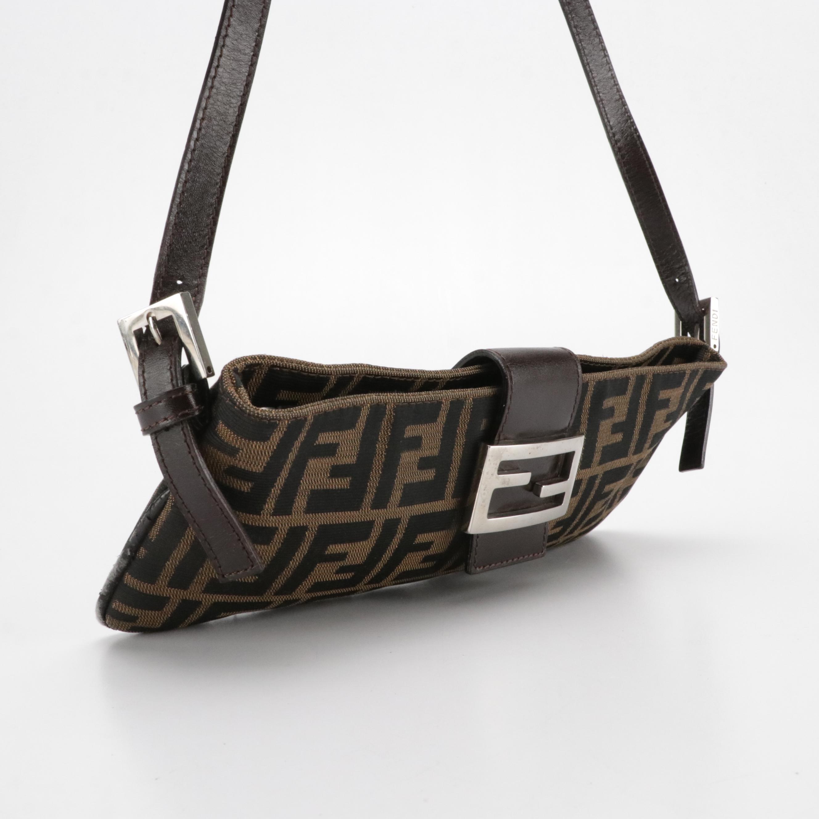 Fendi Mamma Baguette Sling Bag in FF Zucca Canvas and Leather