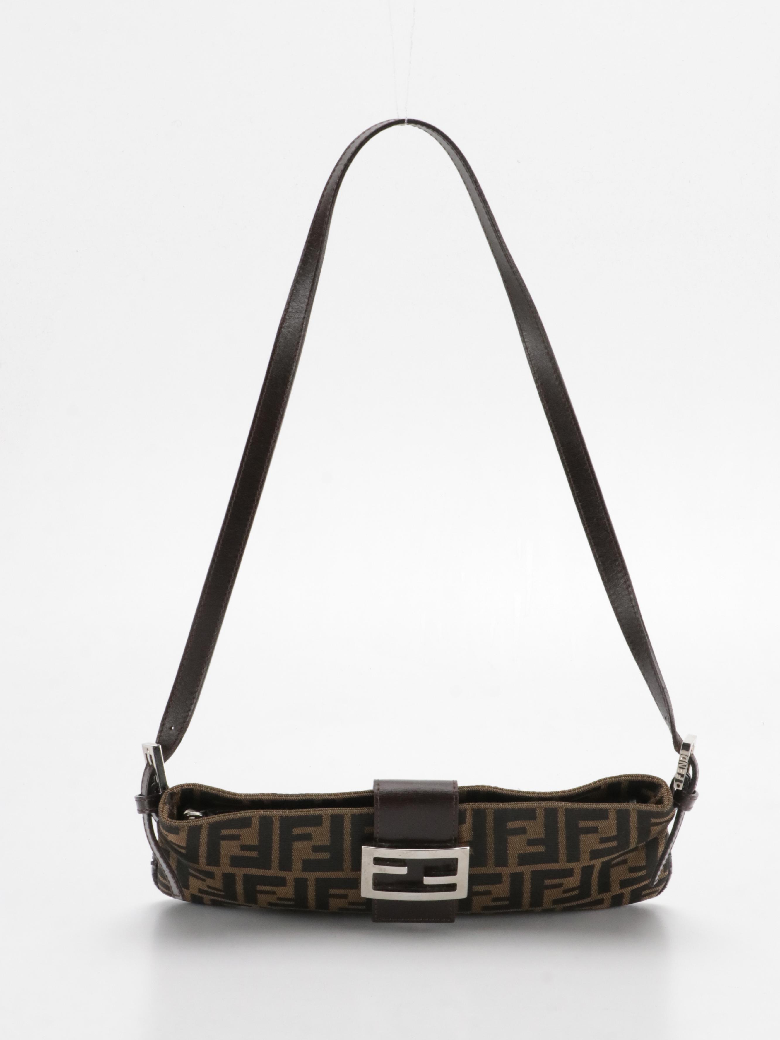 Fendi Mamma Baguette Sling Bag in FF Zucca Canvas and Leather