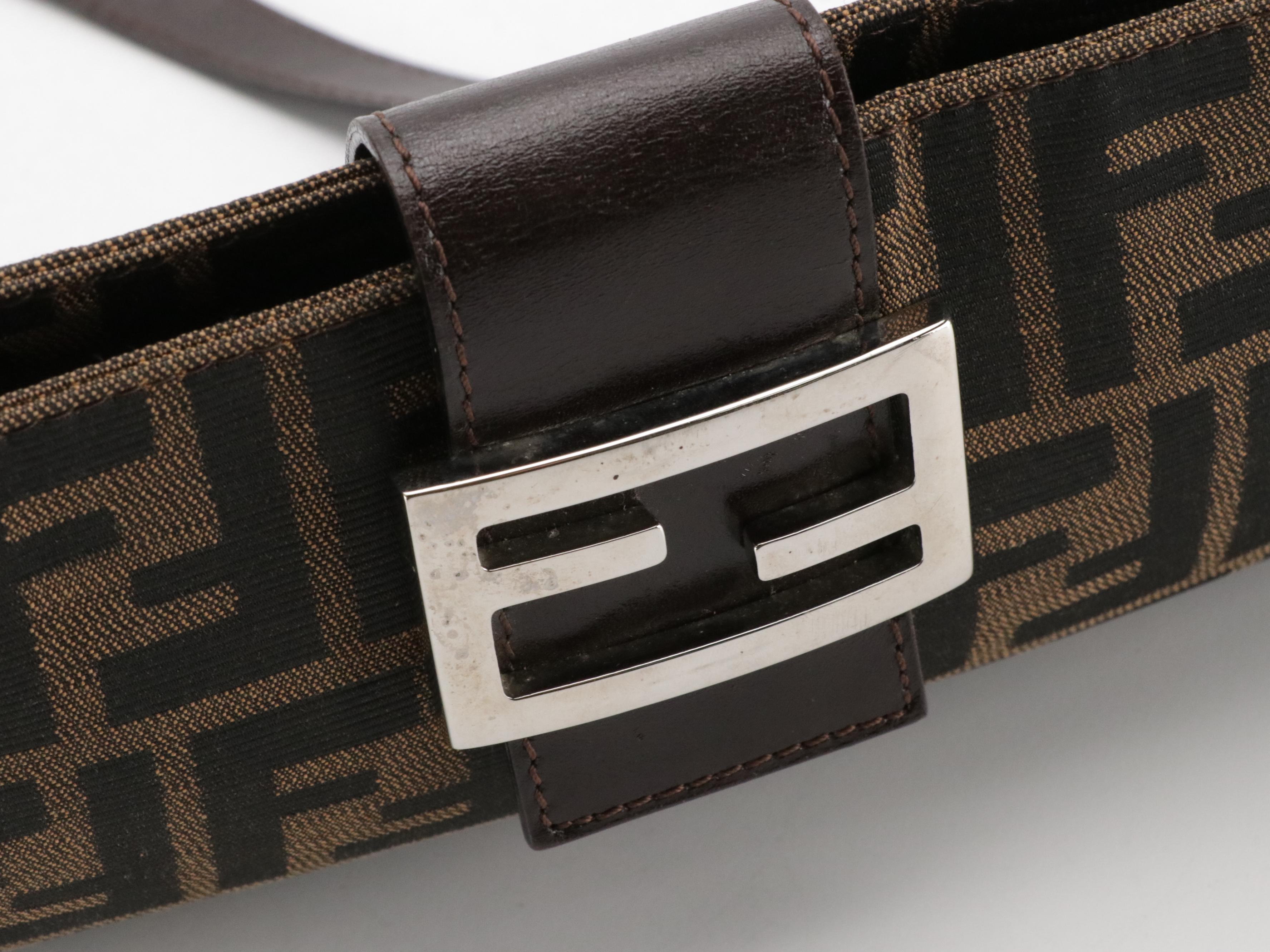 Fendi Mamma Baguette Sling Bag in FF Zucca Canvas and Leather