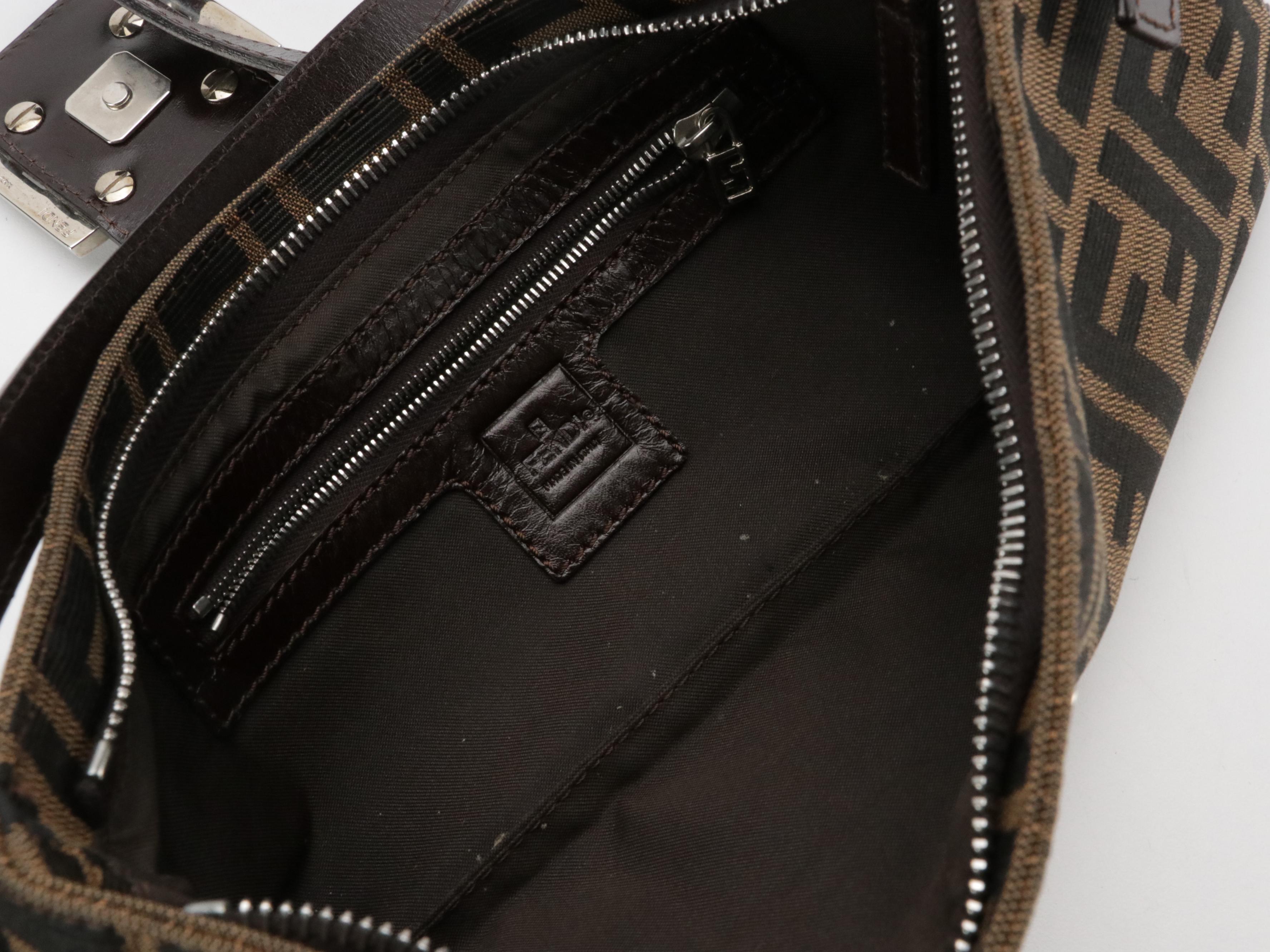 Fendi Mamma Baguette Sling Bag in FF Zucca Canvas and Leather