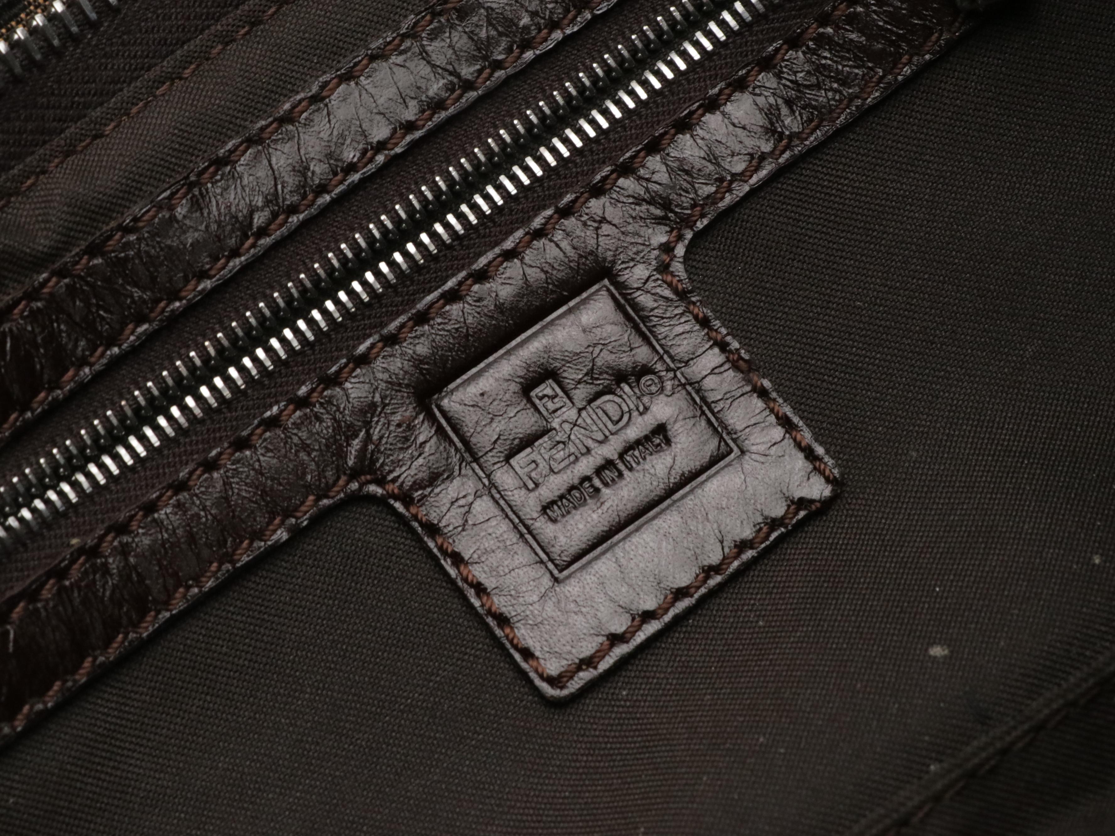 Fendi Mamma Baguette Sling Bag in FF Zucca Canvas and Leather