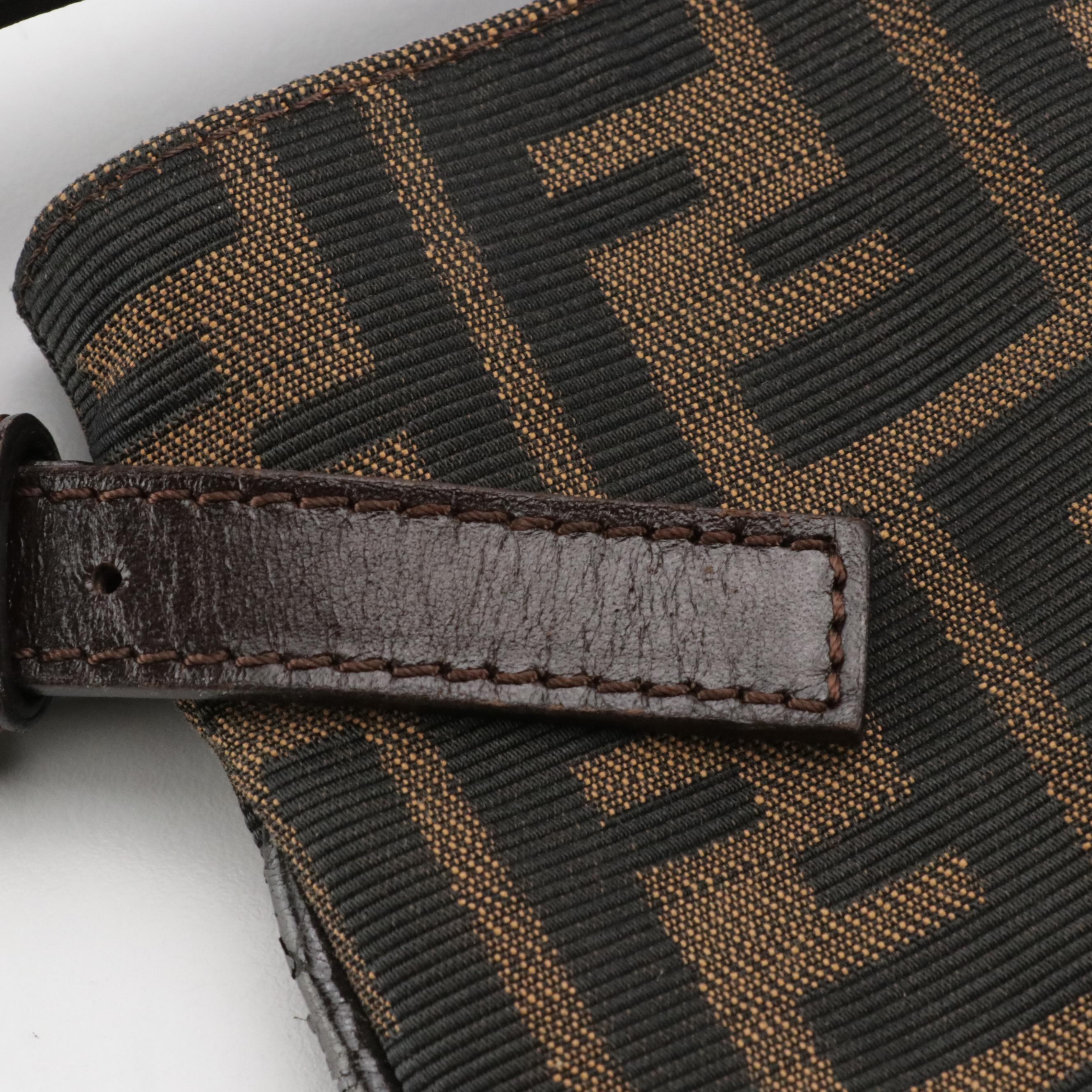 Fendi Mamma Baguette Sling Bag in FF Zucca Canvas and Leather