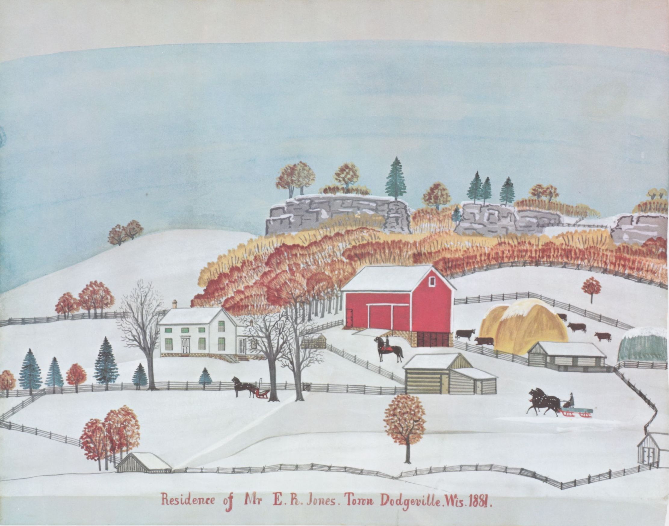 Offset Lithograph after Paul Seifert "Residence of Mr. E.R. Jones," 1881