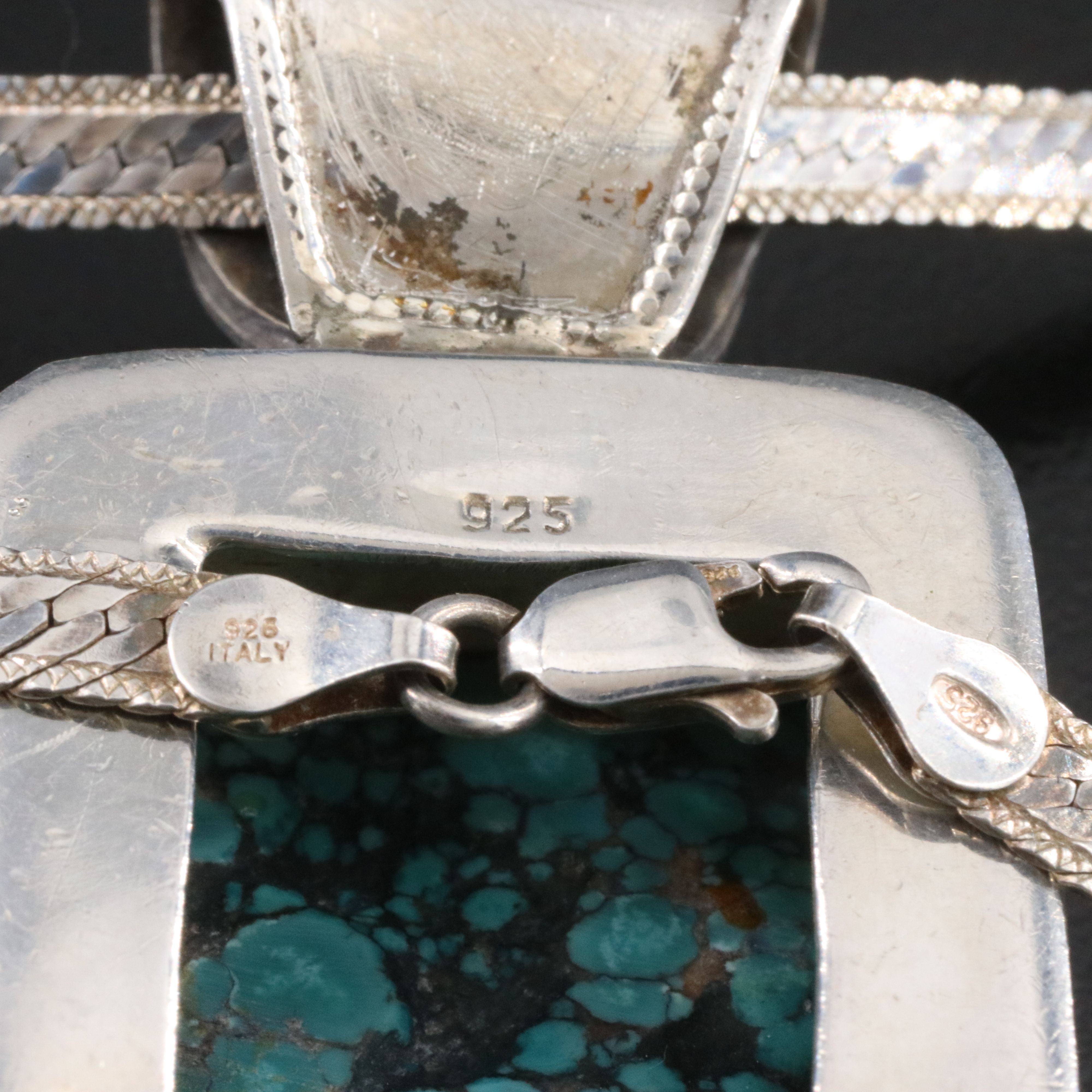 Sterling Turquoise Pendant Necklace