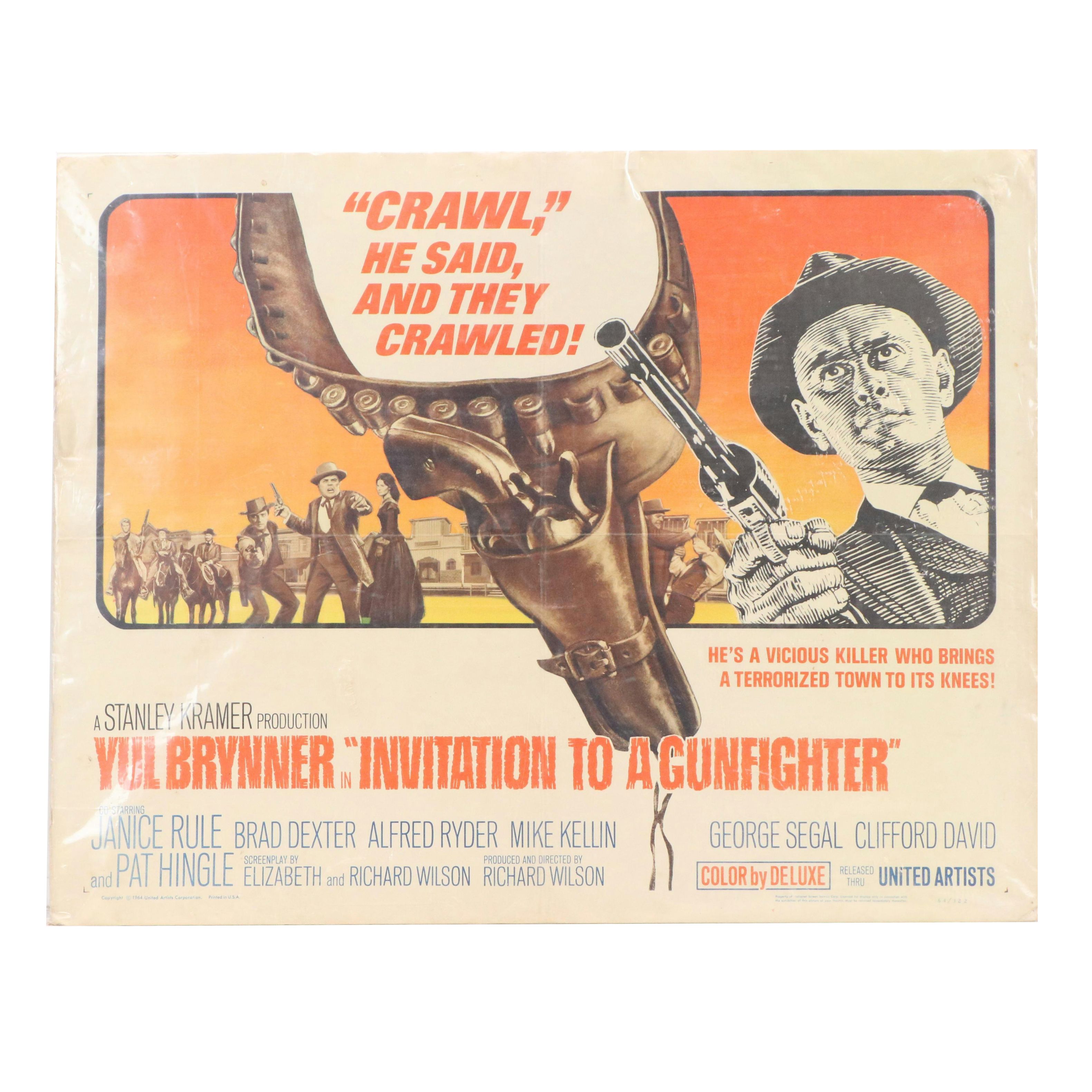 Yul Brynner "Invitation to a Gunfighter" Movie Poster, 1964