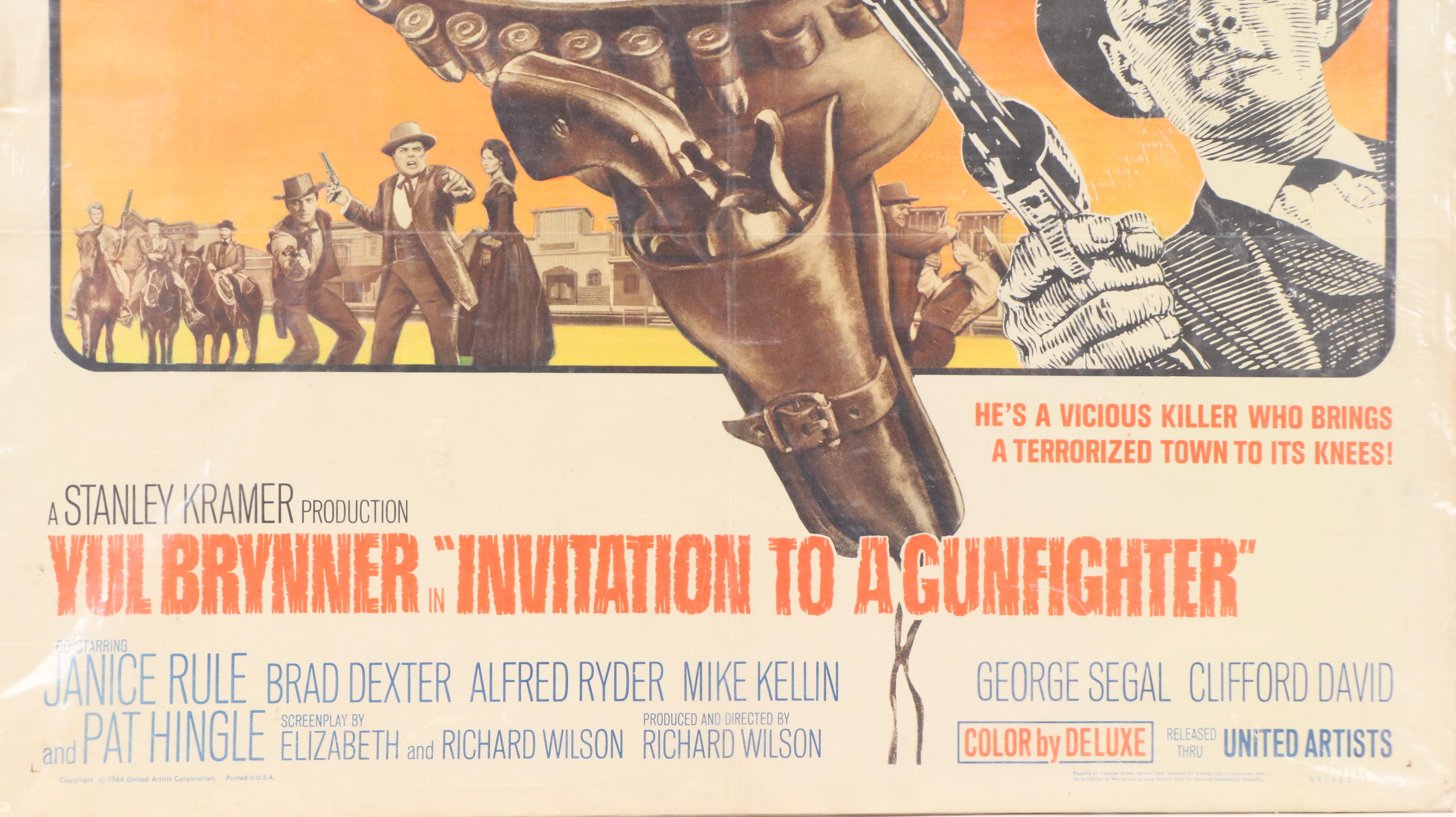 Yul Brynner "Invitation to a Gunfighter" Movie Poster, 1964