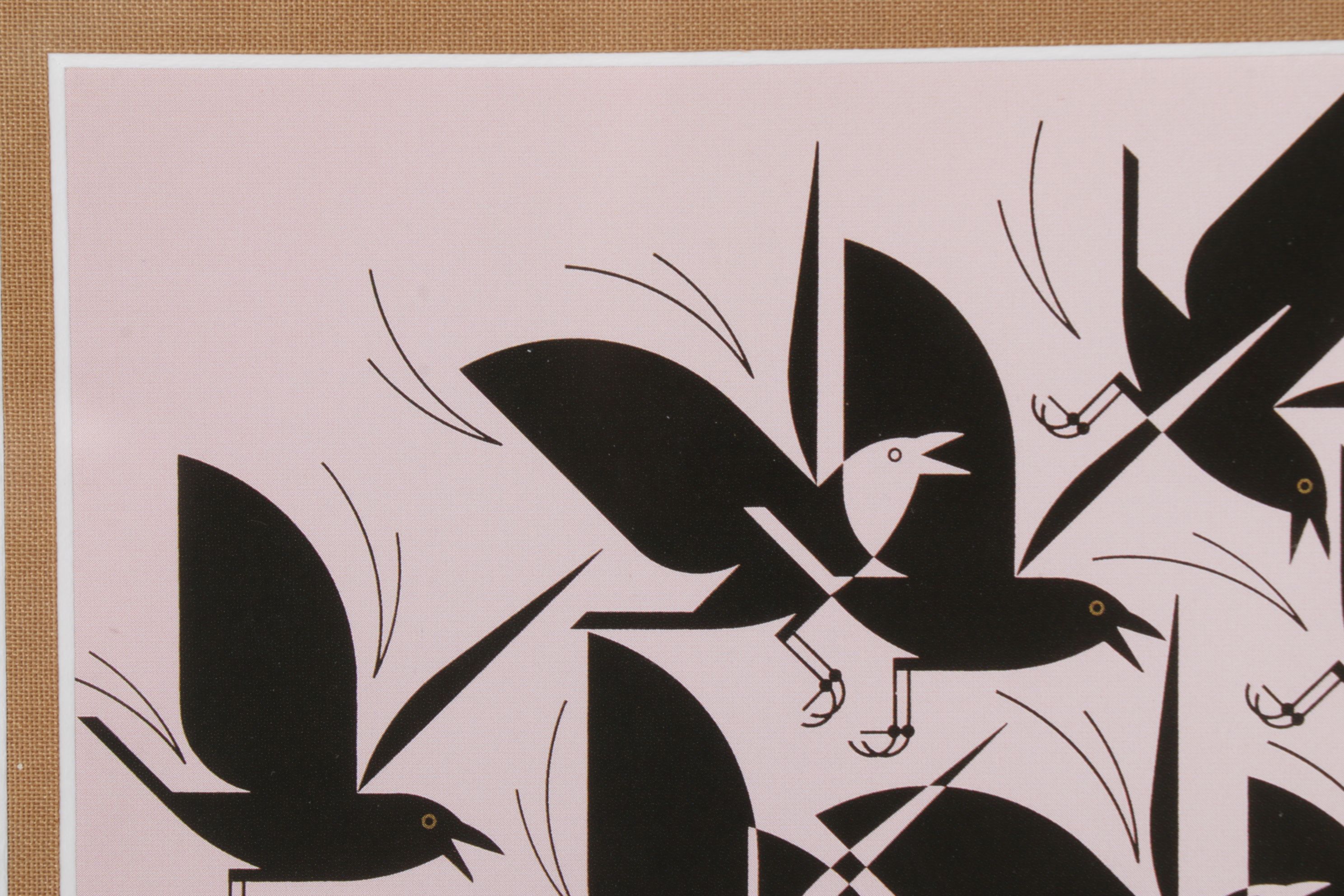 Charley Harper Offset Lithograph "Owltercation", 1990