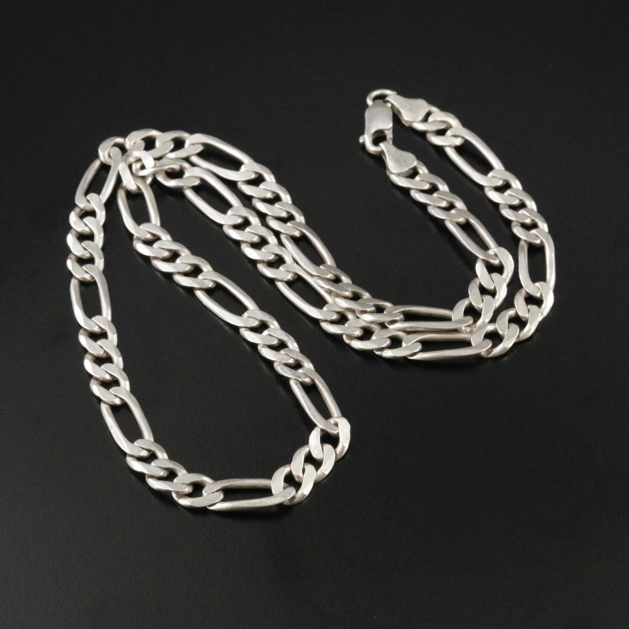 Sterling Silver Figaro Chain