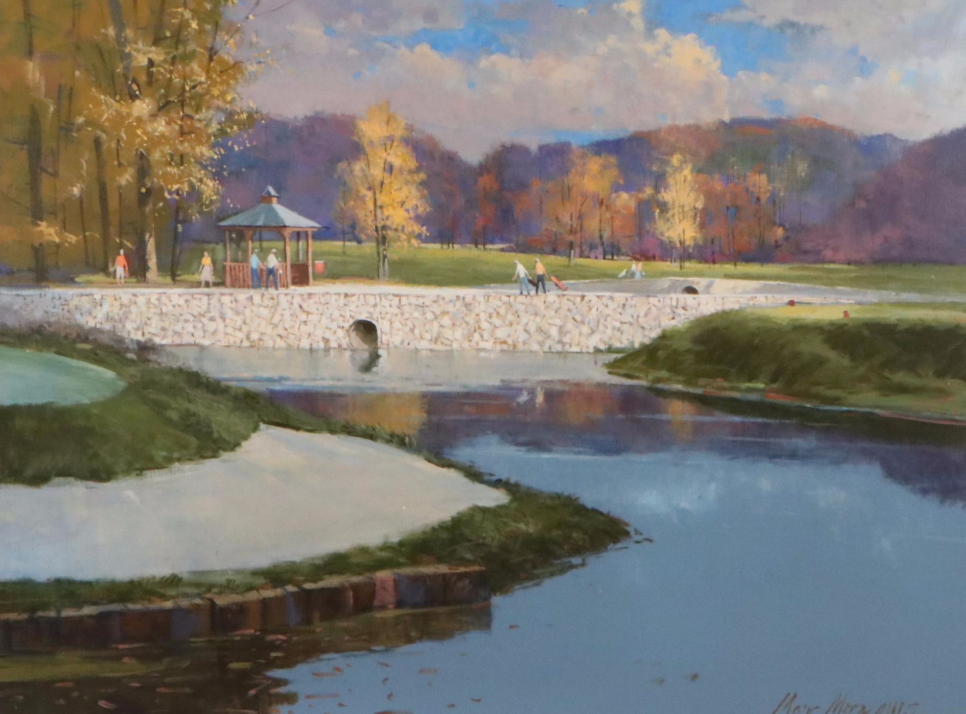 Marc Moon Oil Painting "Golf Course in Canton, OH," Mid to Late 20th C.