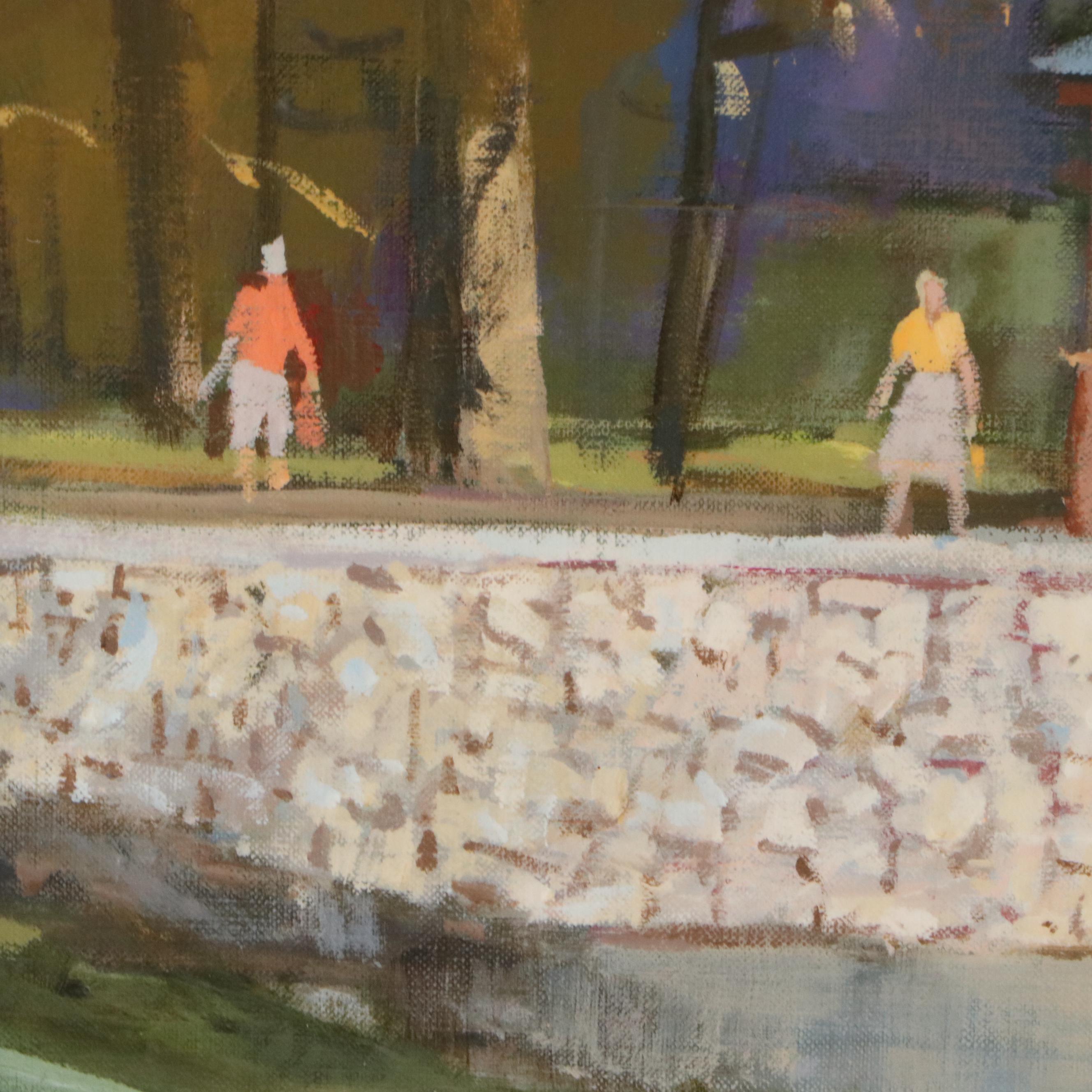 Marc Moon Oil Painting "Golf Course in Canton, OH," Mid to Late 20th C.