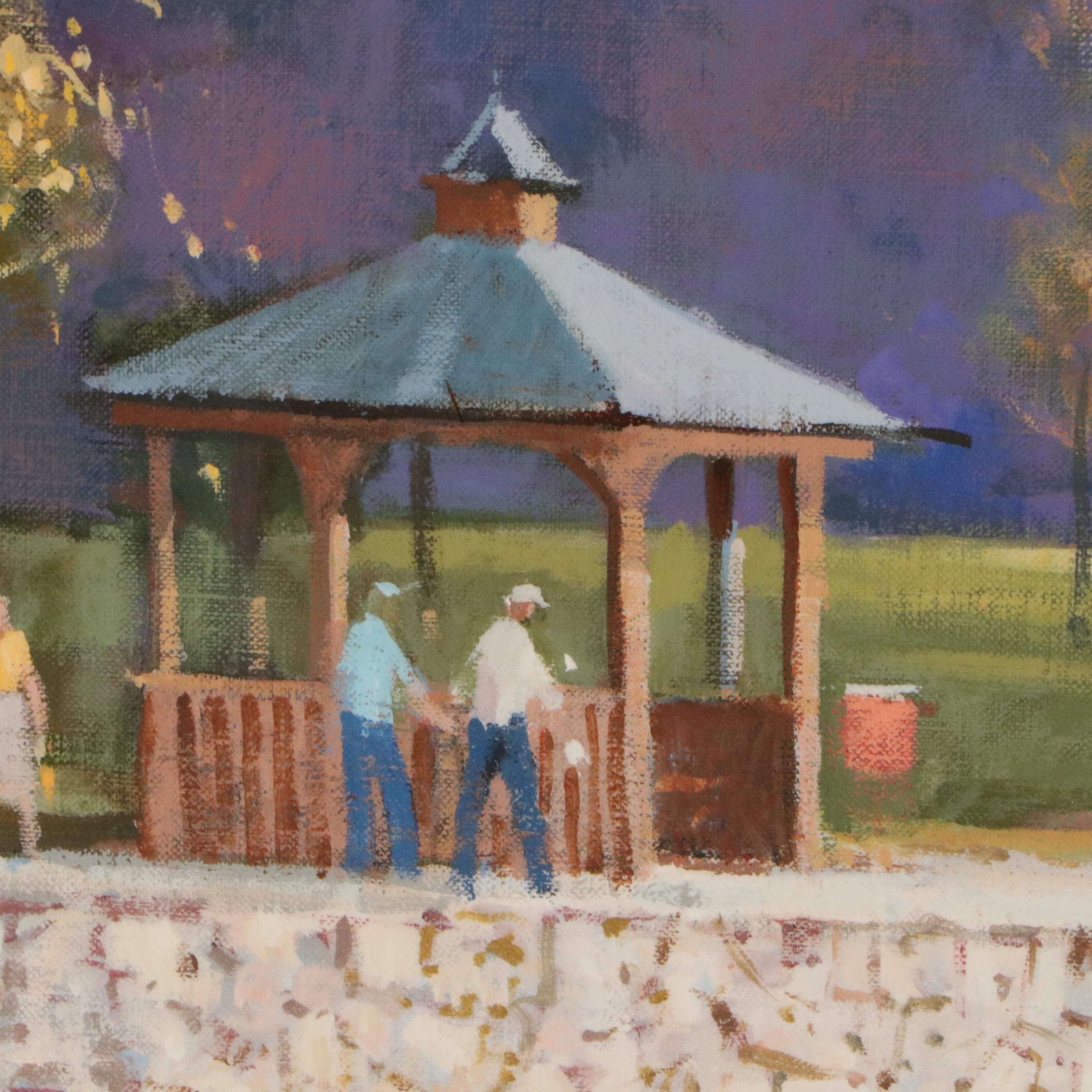 Marc Moon Oil Painting "Golf Course in Canton, OH," Mid to Late 20th C.