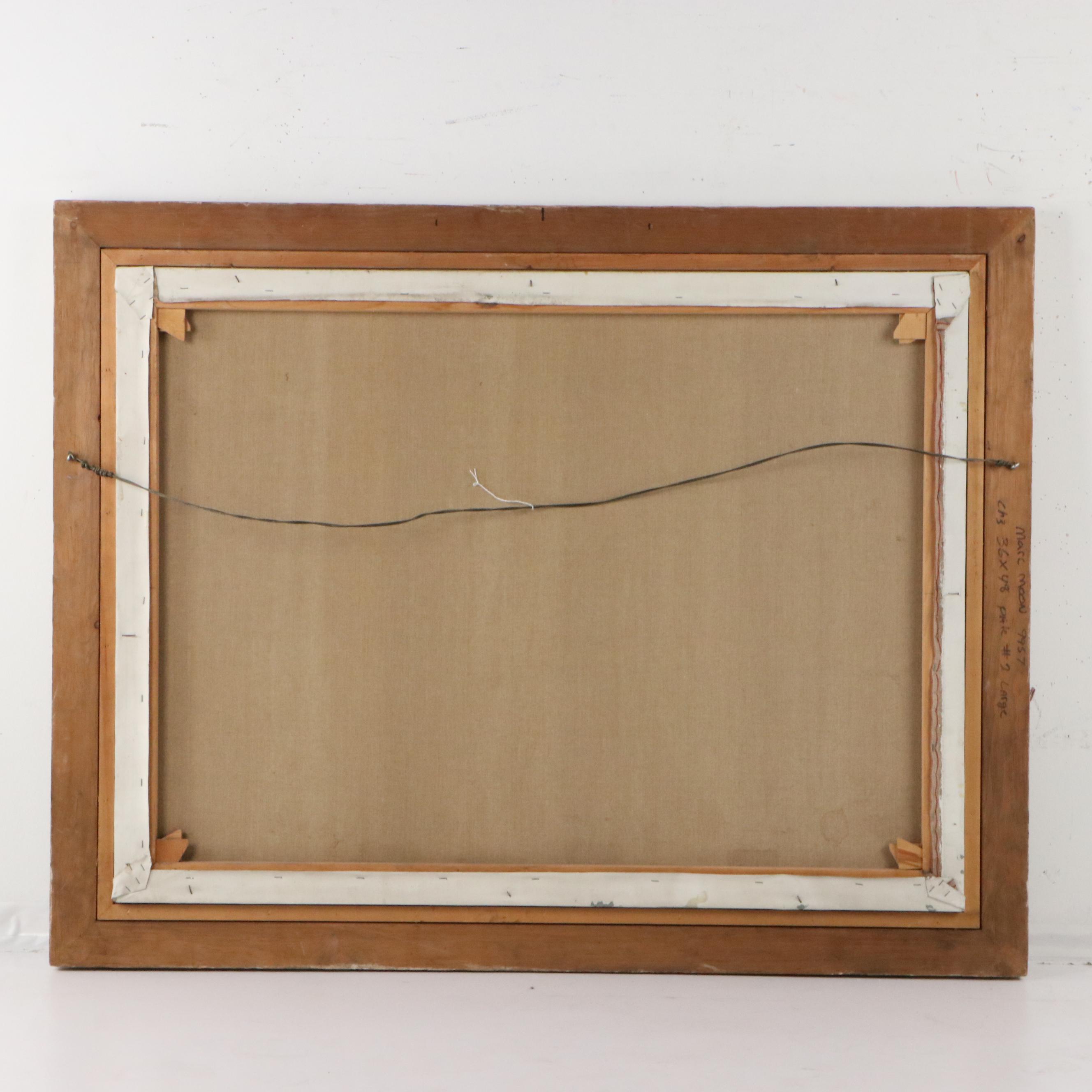 Marc Moon Oil Painting "Golf Course in Canton, OH," Mid to Late 20th C.