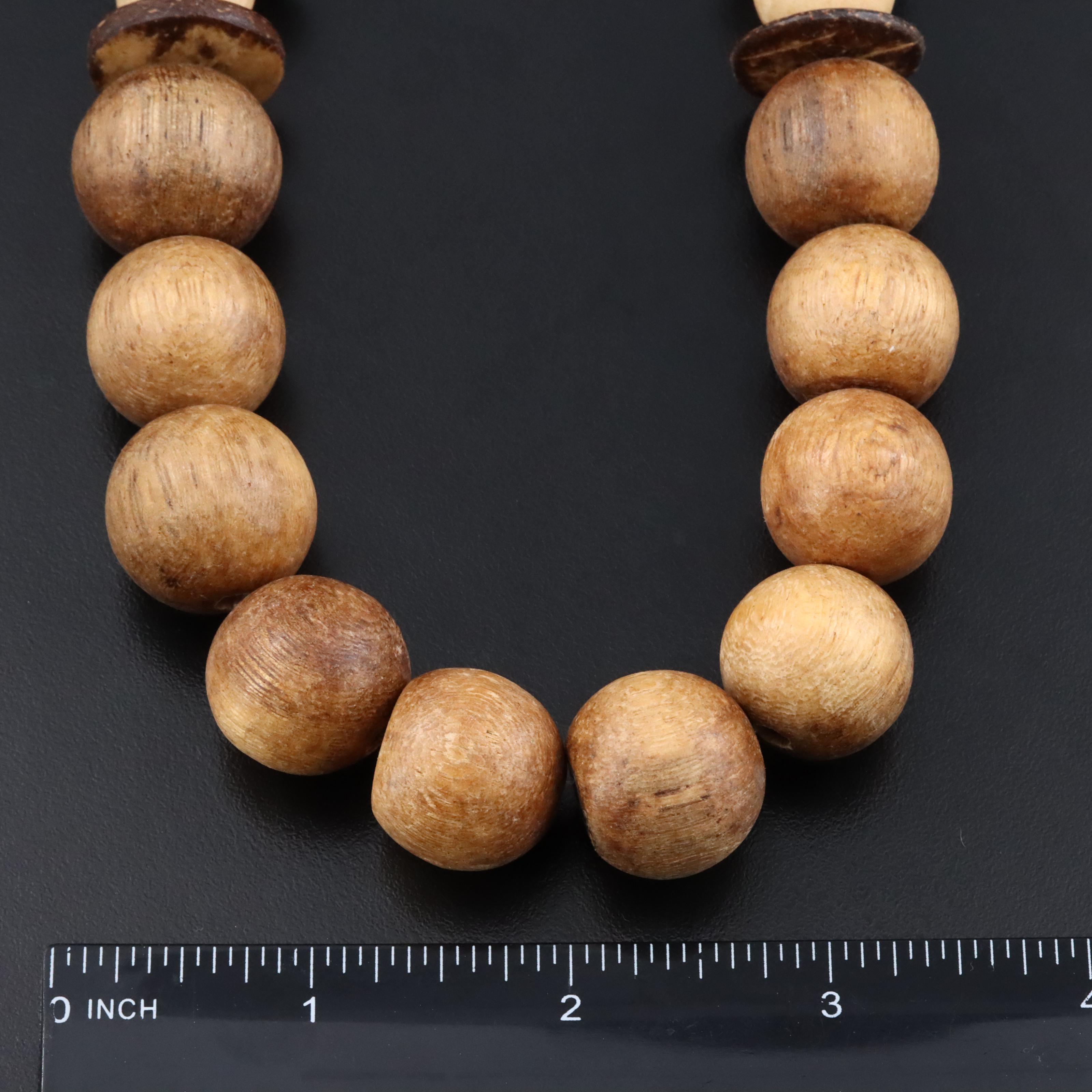 Gerard Yosca Wood and Seed Bead Necklace