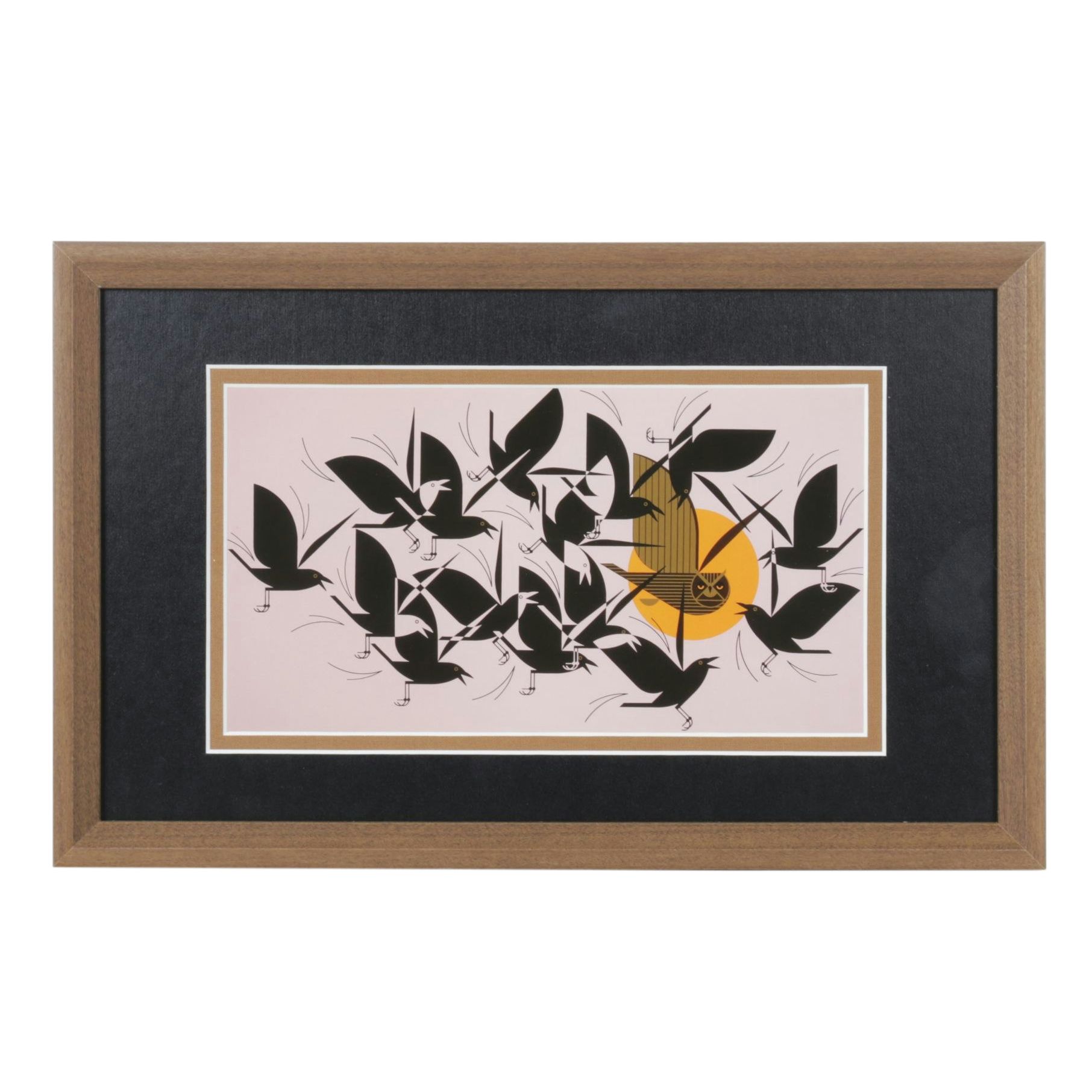 Charley Harper Offset Lithograph "Owltercation", 1990