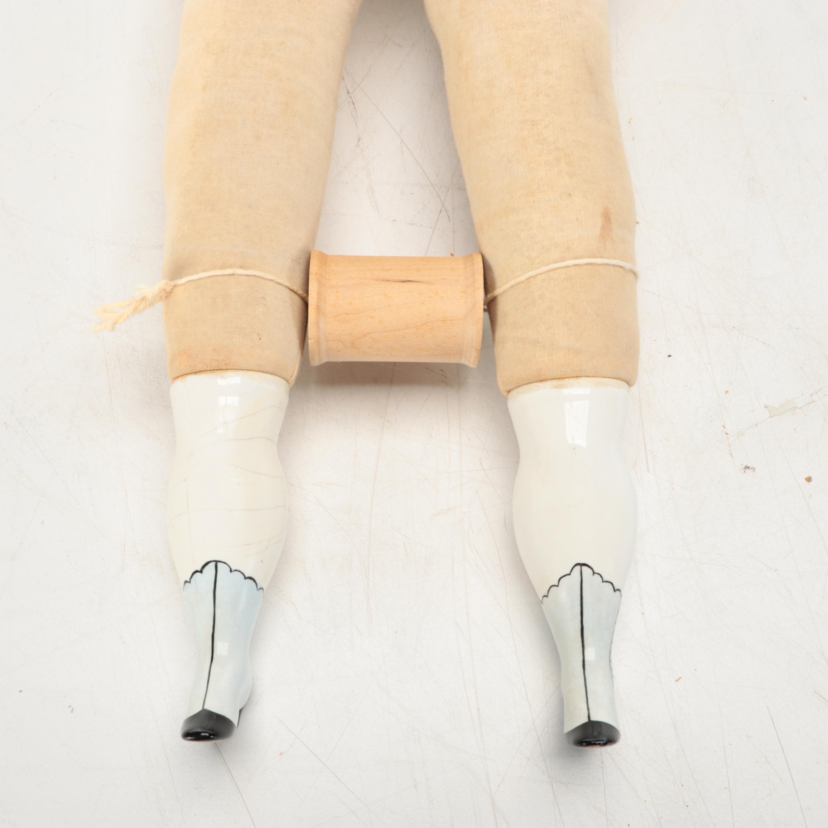 German Style Bisque and Cloth Dolls, Early 20th Century