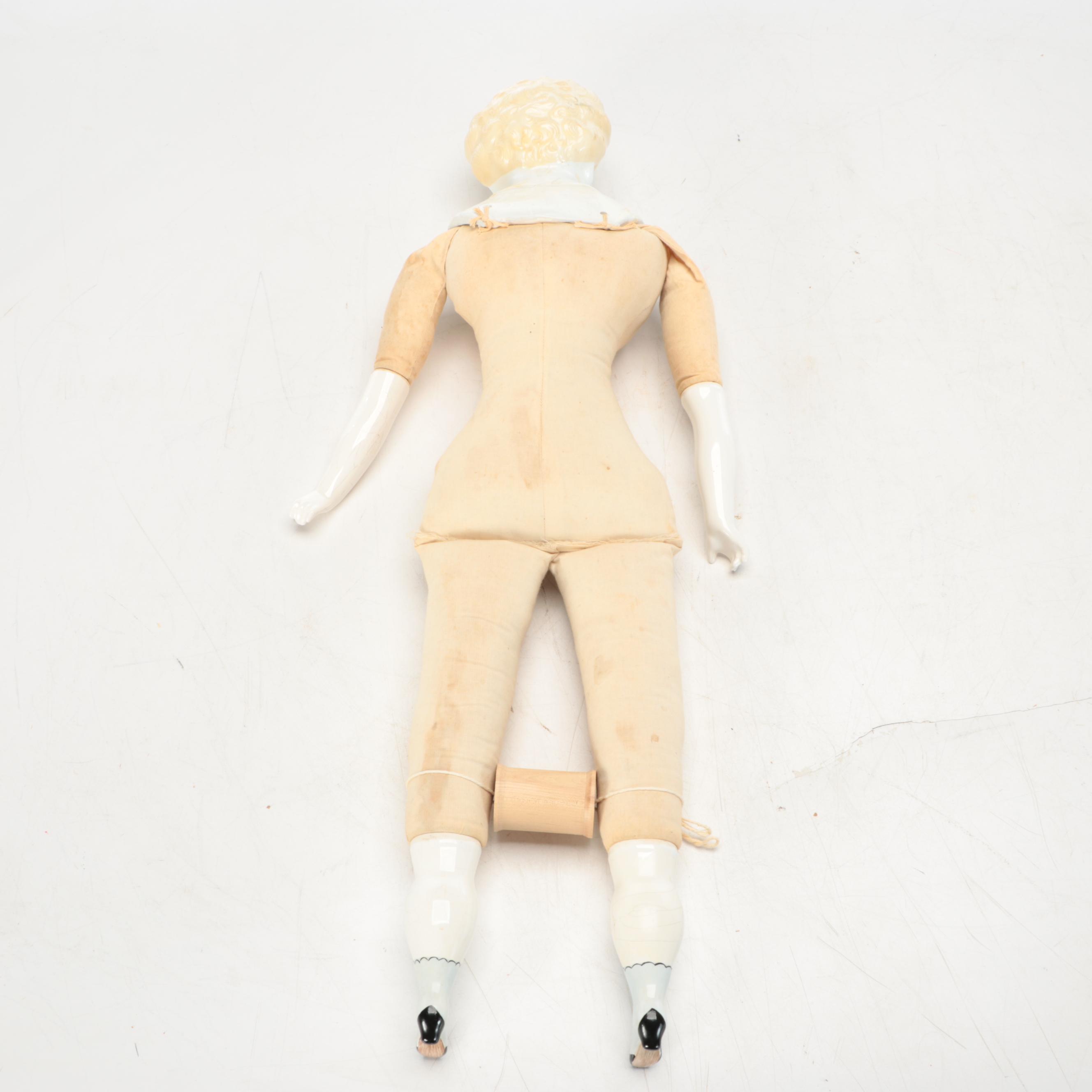 German Style Bisque and Cloth Dolls, Early 20th Century