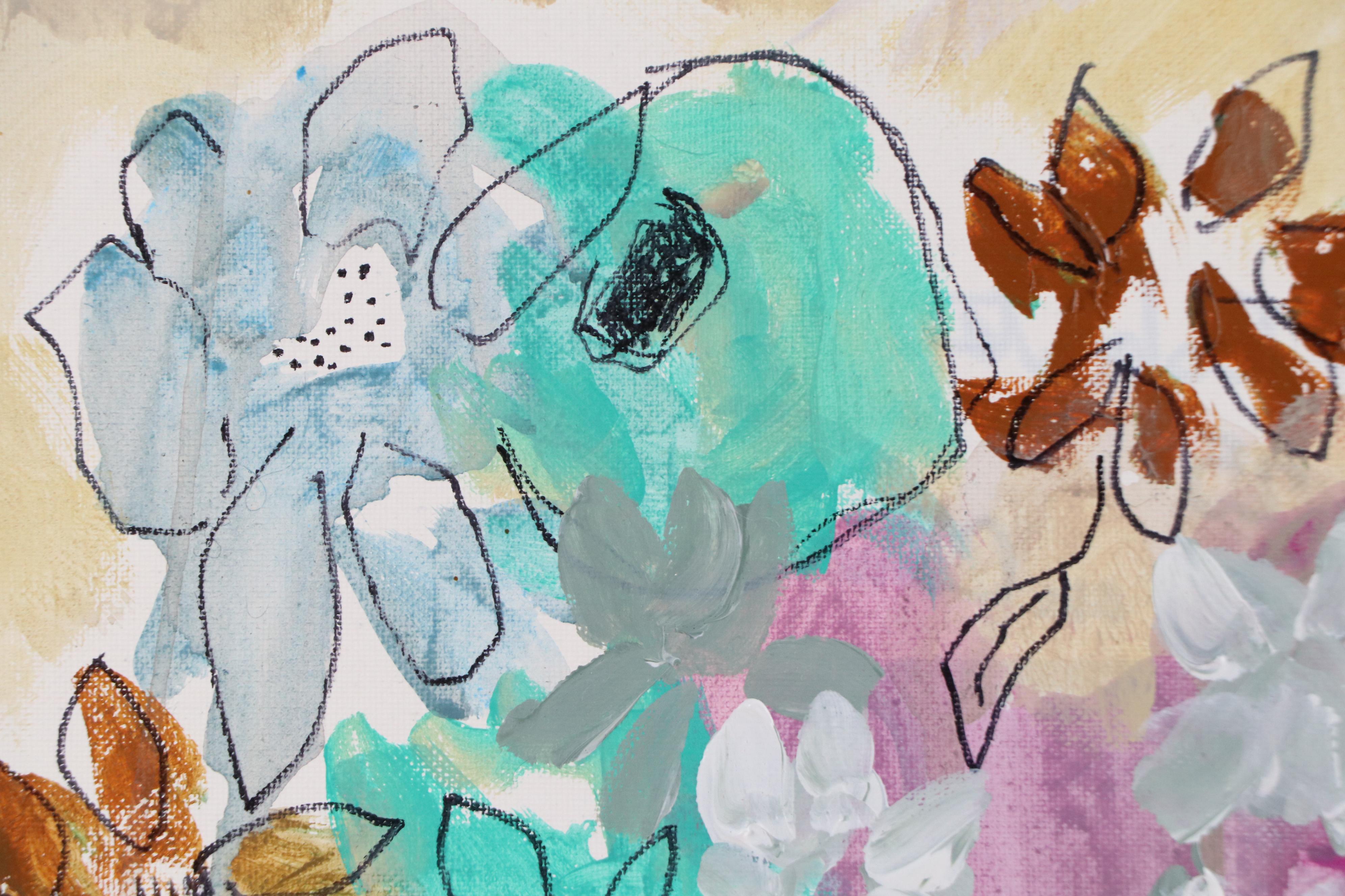 Kait Roberts Stylized Acrylic Painting "Roses Are Red...," 2025