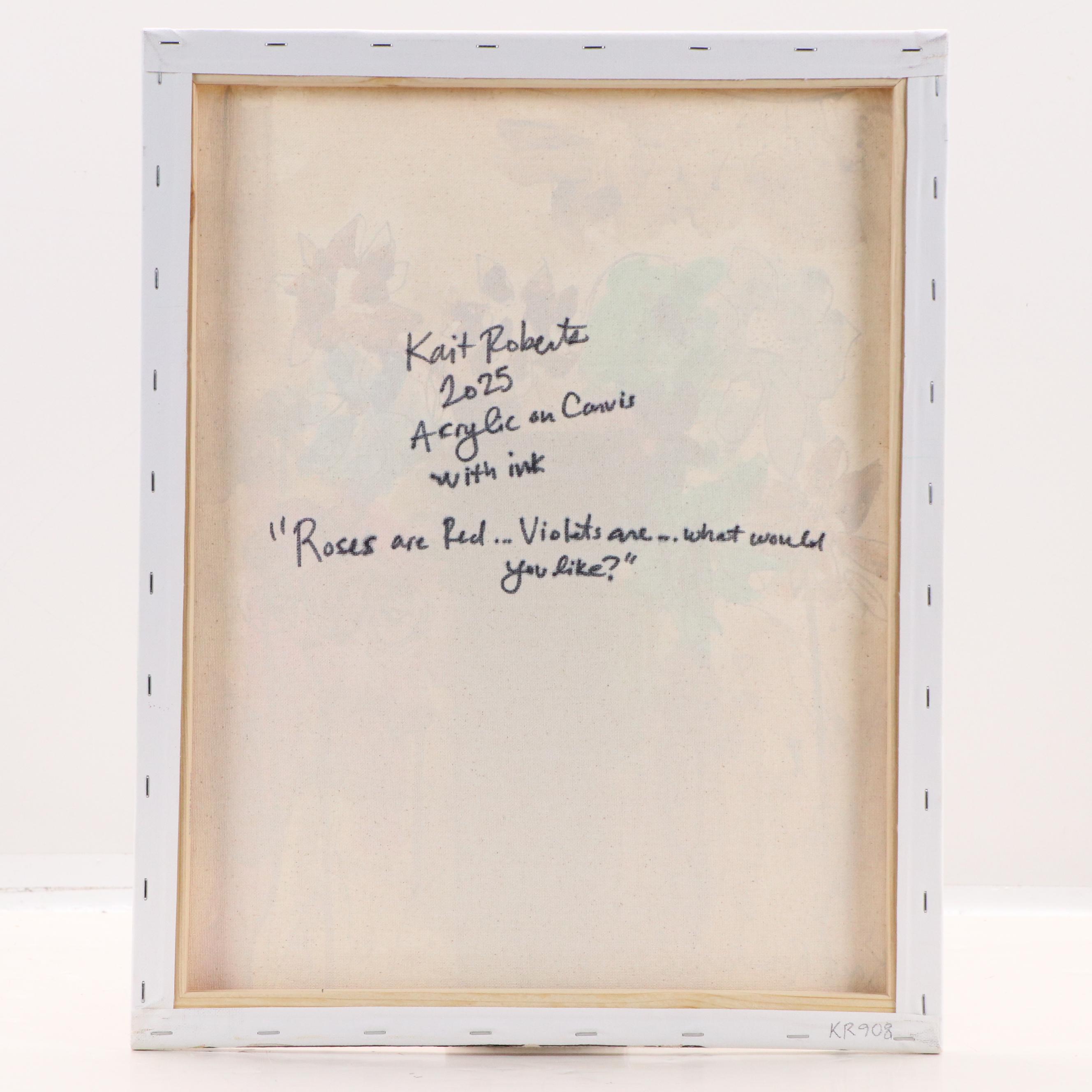 Kait Roberts Stylized Acrylic Painting "Roses Are Red...," 2025