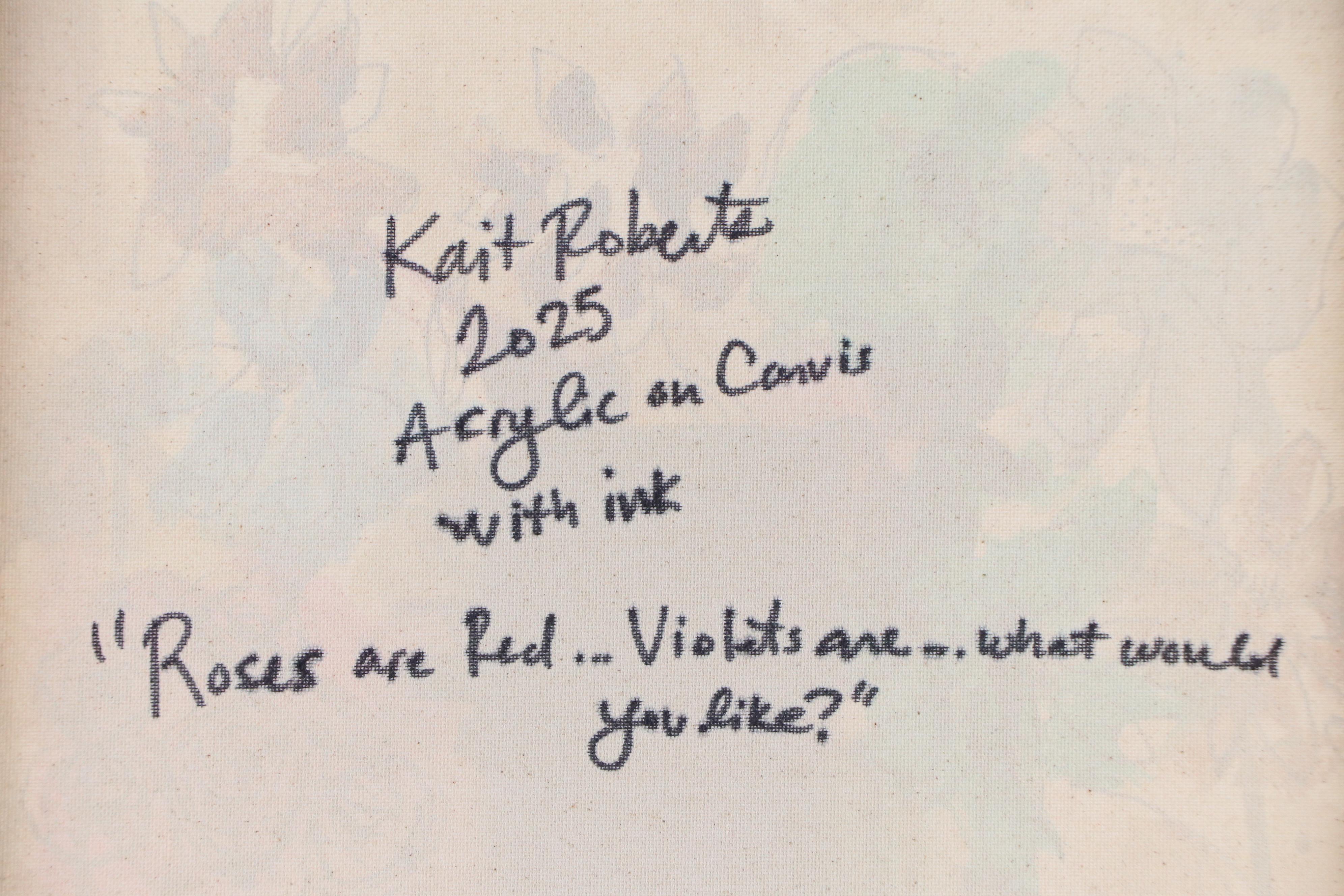 Kait Roberts Stylized Acrylic Painting "Roses Are Red...," 2025