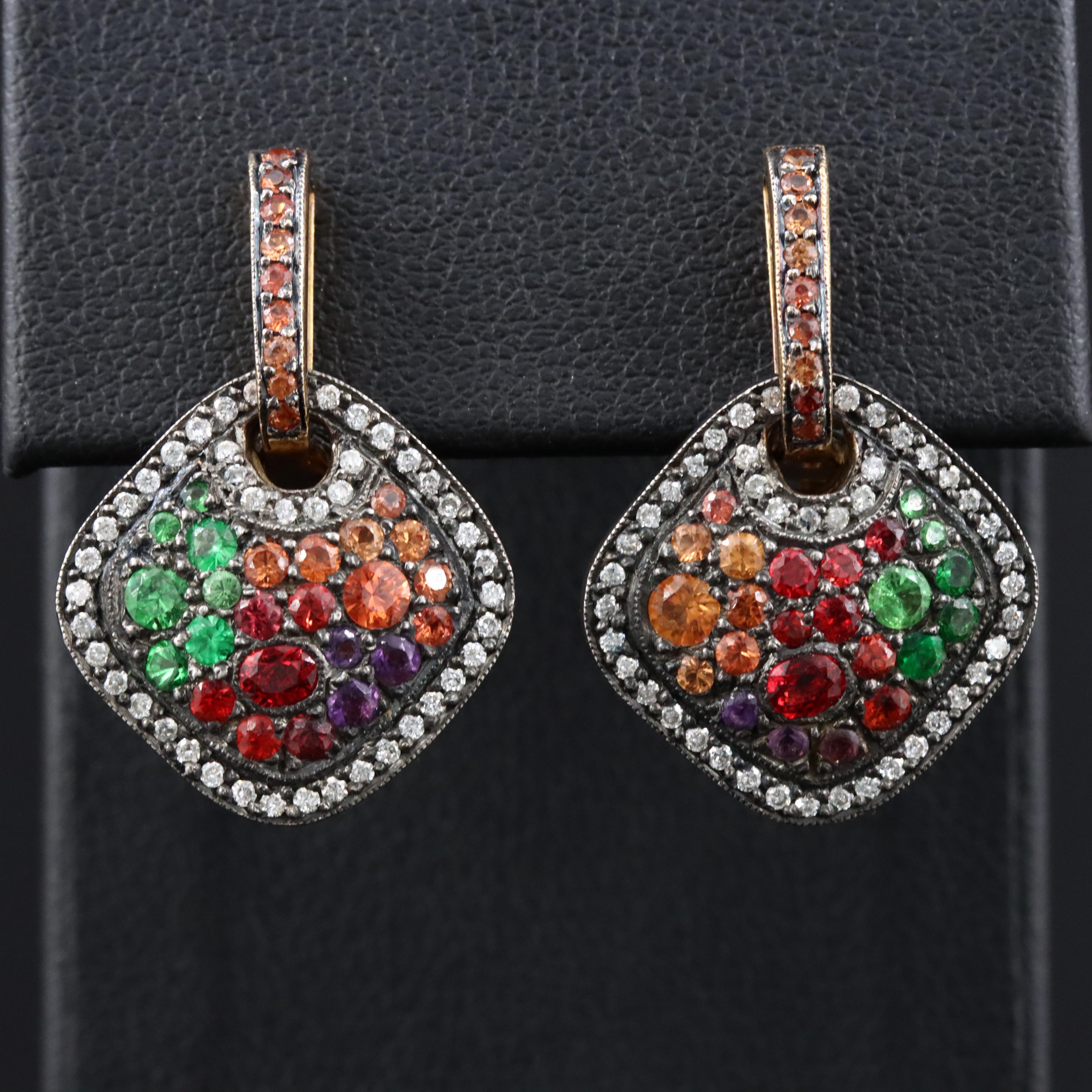 Sterling Gemstone Earrings with 18K Accents