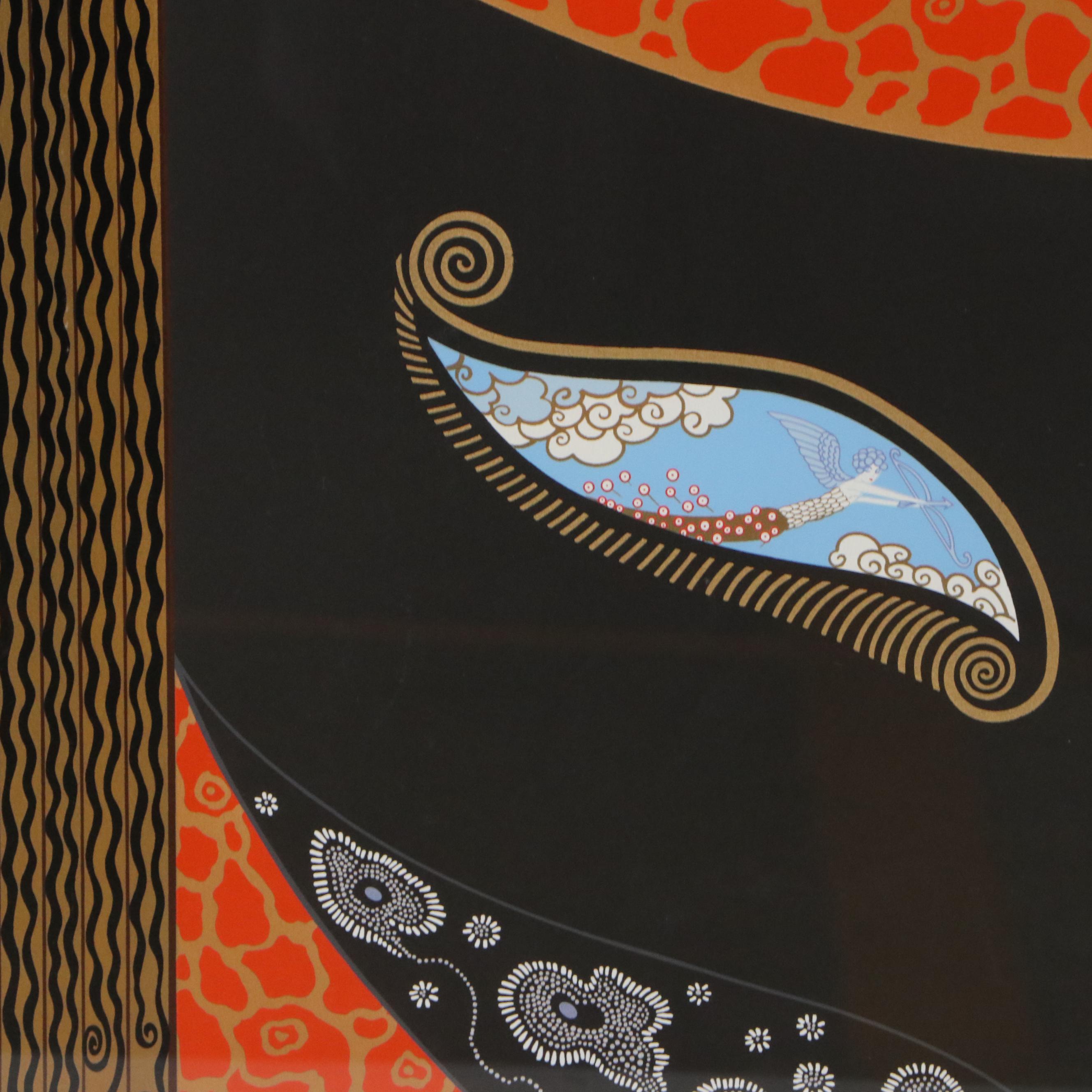 Erté Art Deco Serigraph "Eyes of Love," 1983