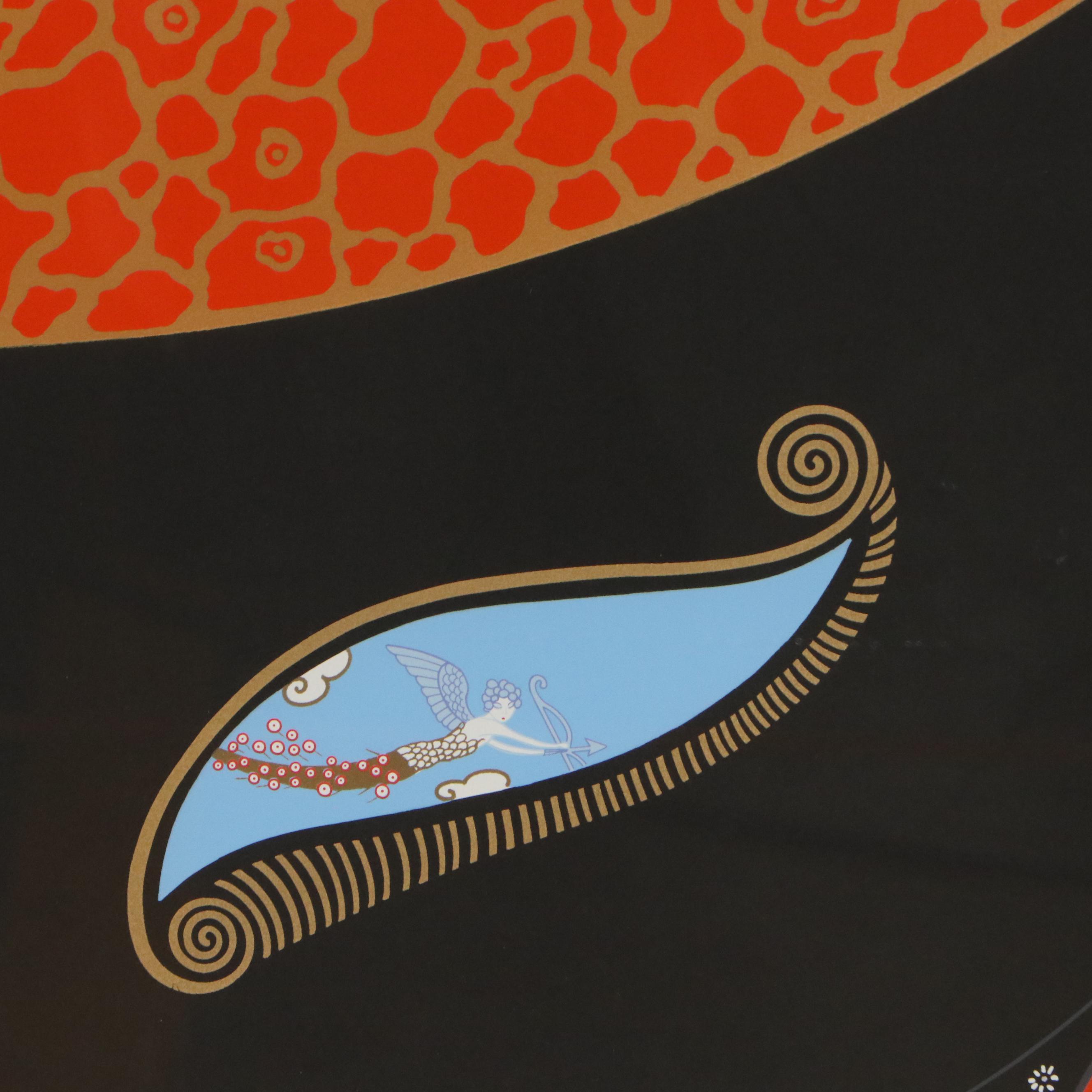 Erté Art Deco Serigraph "Eyes of Love," 1983