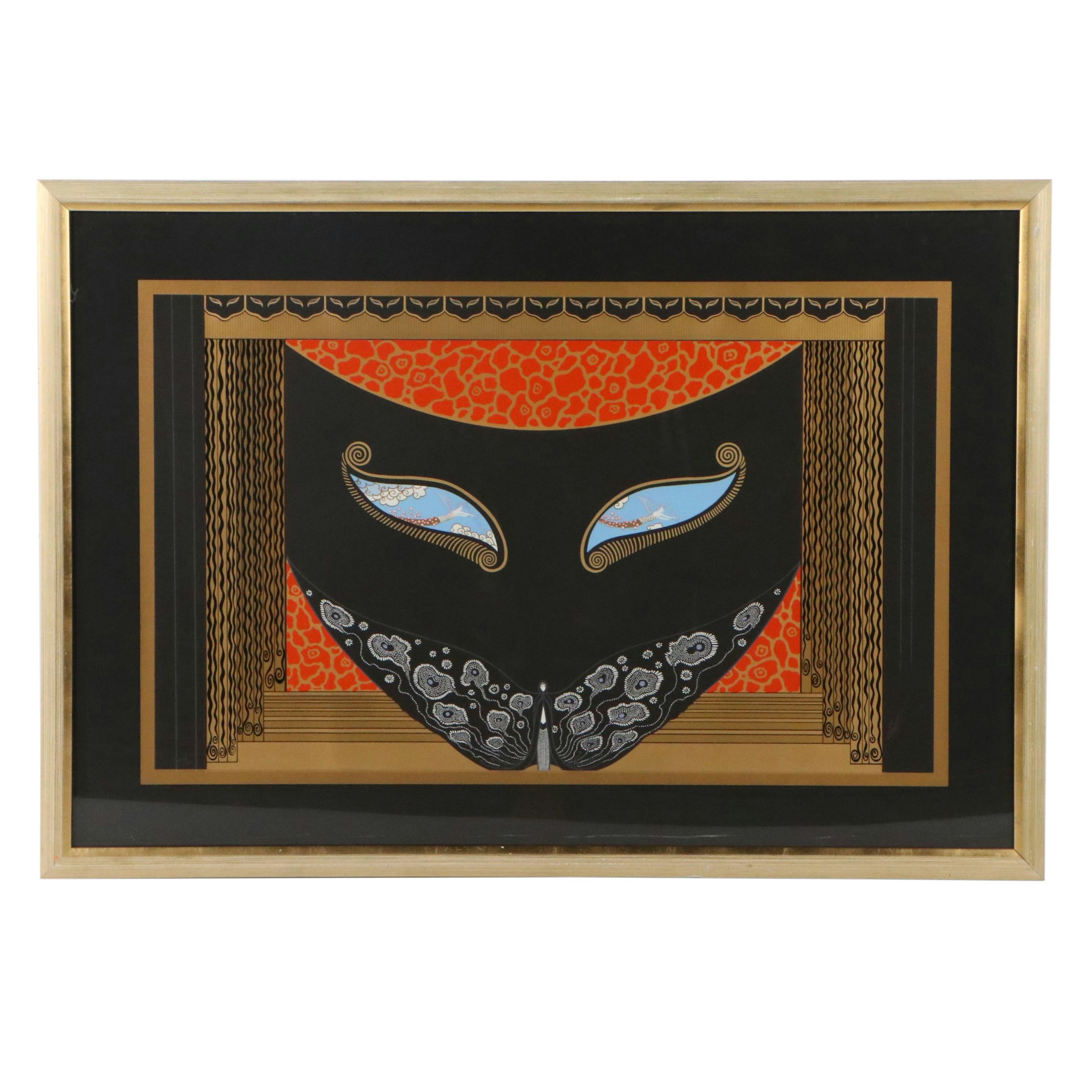 Erté Art Deco Serigraph "Eyes of Love," 1983