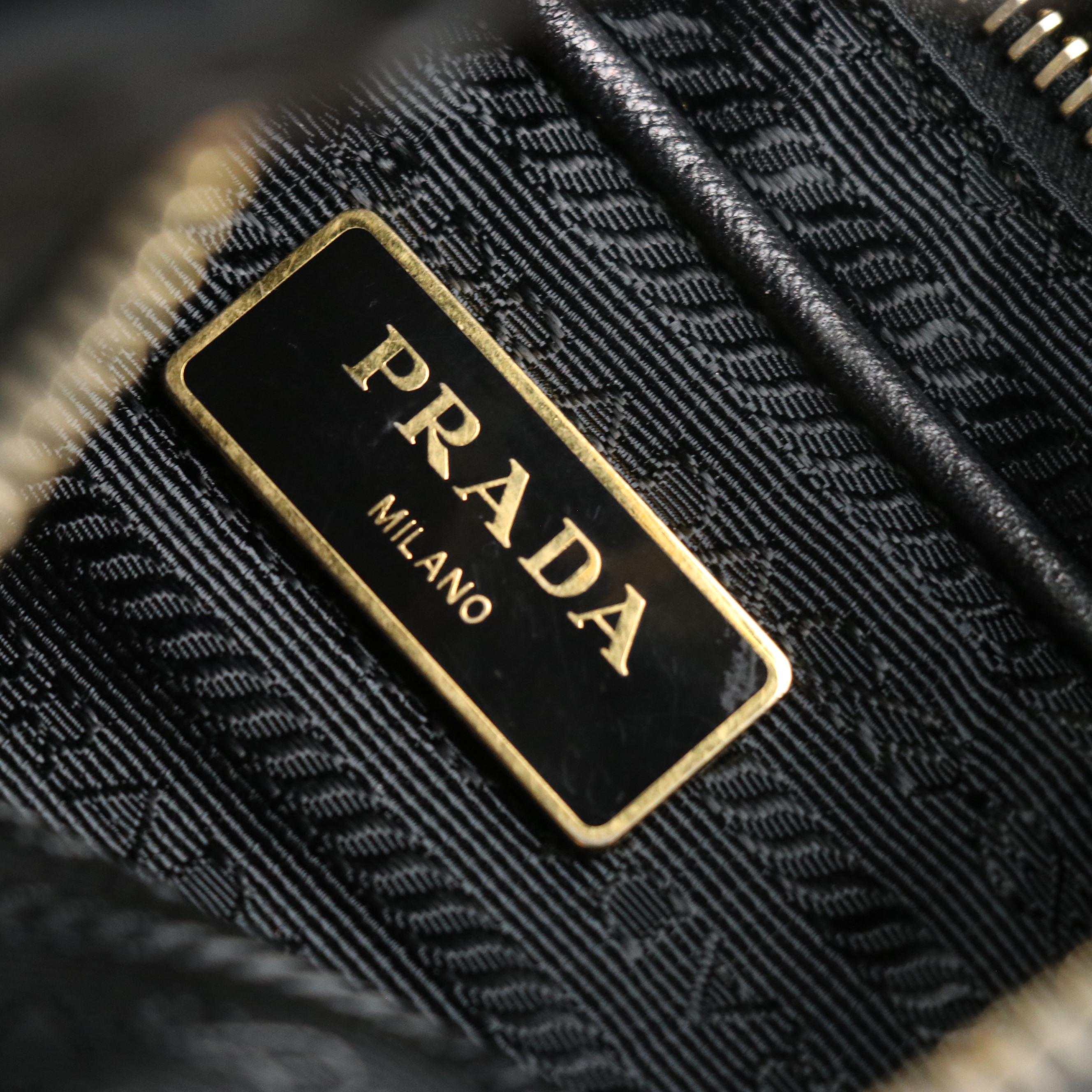 Prada Crossbody Bag in Black Nylon and Saffiano Leather Trim